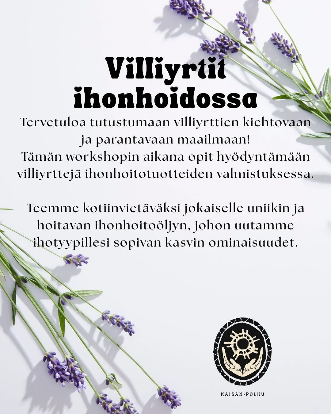 Jiihaa!!😍
Tässä se nyt on, ensimmäinen villiyrttiworkshop julki!🌱
Jos haluat avata aistit kasvien parantavalle taajuudelle ja väreilylle, tämä työpaja on just sulle! 🌱
Marraskuu on oivallista aikaa tutkia kes&au