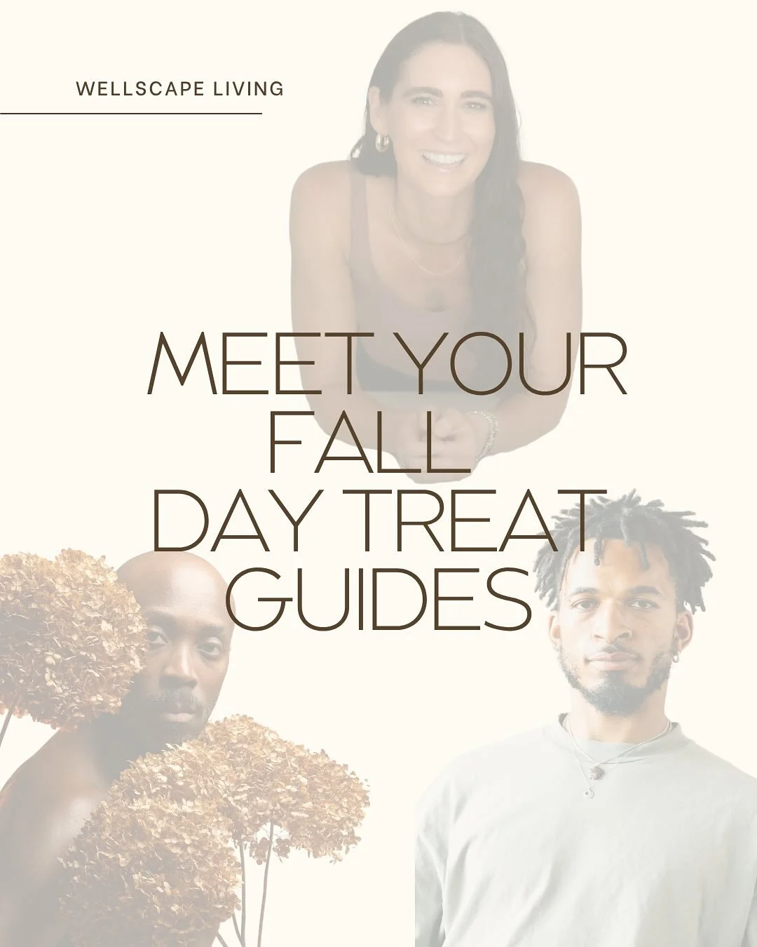 Meet your Fall Day Treat Guides - Nicole, Damon, and Flowers. They have such unique experiences and perspectives when it comes to living well and enjoying life in your body in the present moment. If you know them, you know just how special and magnif