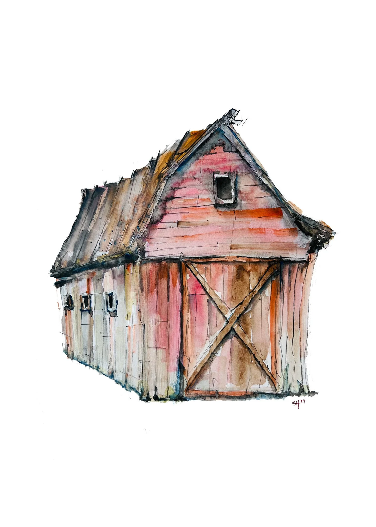 WEATHERED (2024)
11x14 Watercolor   *on display through June 2026, in The Mill District Local Art Gallery, Amherst, MA