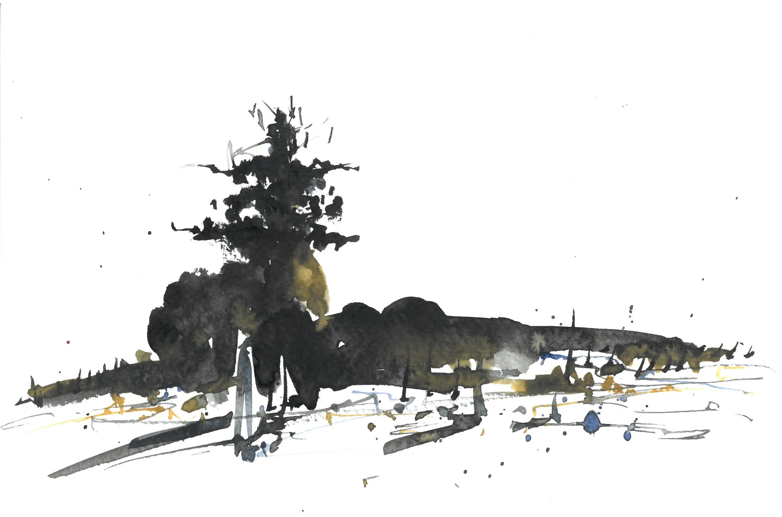 CLEARING (2024)
5x7 Watercolor
*on display July 11 –  August 9, 2026 in the Small Wonders Show at Spencertown Academy (NY)