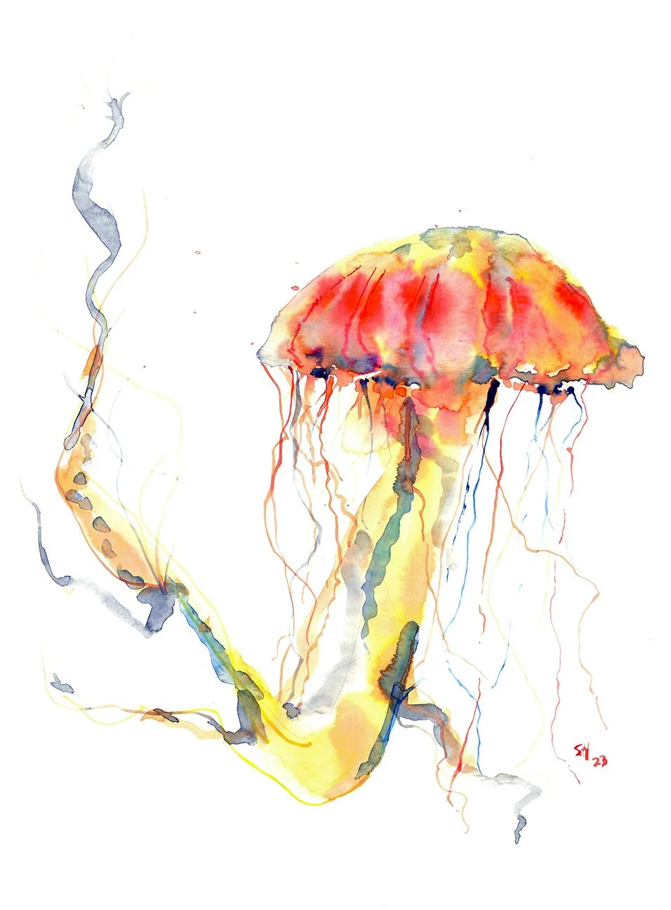 MEDUSA (2023)
8x10 Watercolor  
*juror's pick - online gallery: https://www.mokuartstudio.com/under-the-sea-2026