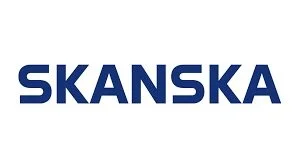 Skanska logo in blue text.