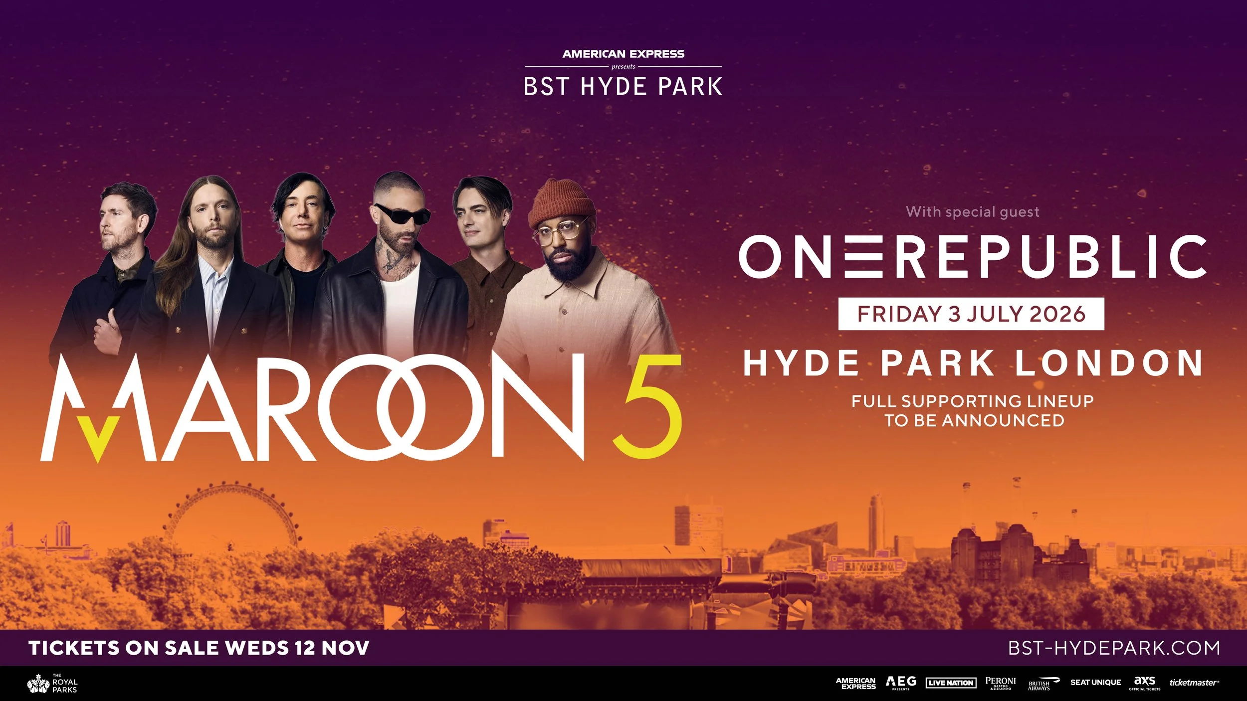 BST HYDE PARK ANNOUNCES MAROON 5