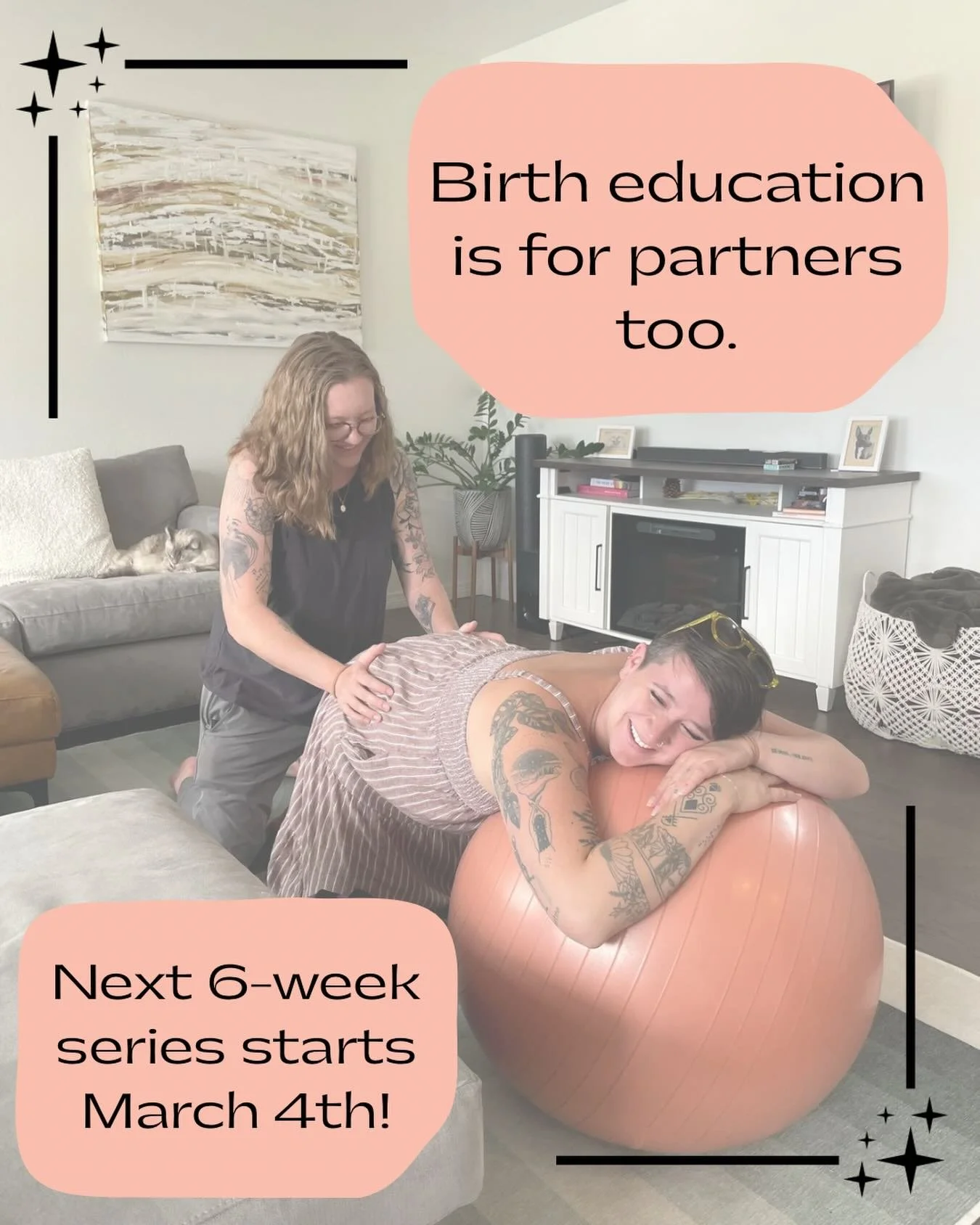 Birth education is for partners too! Whether your primary support person/birth partner is your husband, wife, long-term partner, sibling, parent, friend, lover, new boo, co-parent, or even if you have more than one partner &mdash; birth education wor