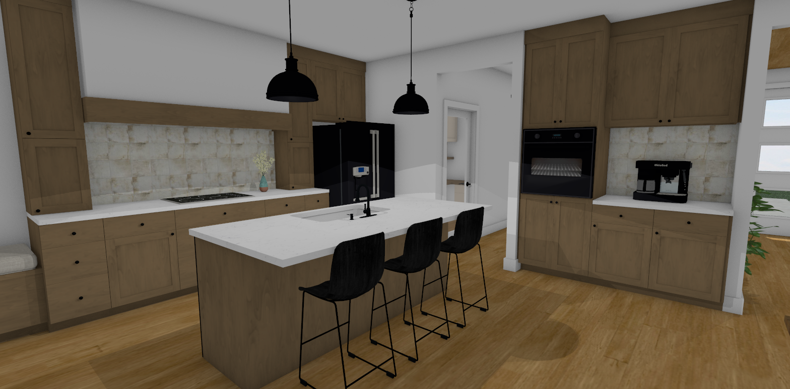 Modern kitchen with alcove hood