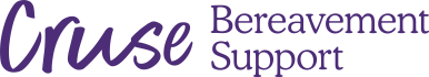 Logo for Cruse Bereavement Support in purple text.