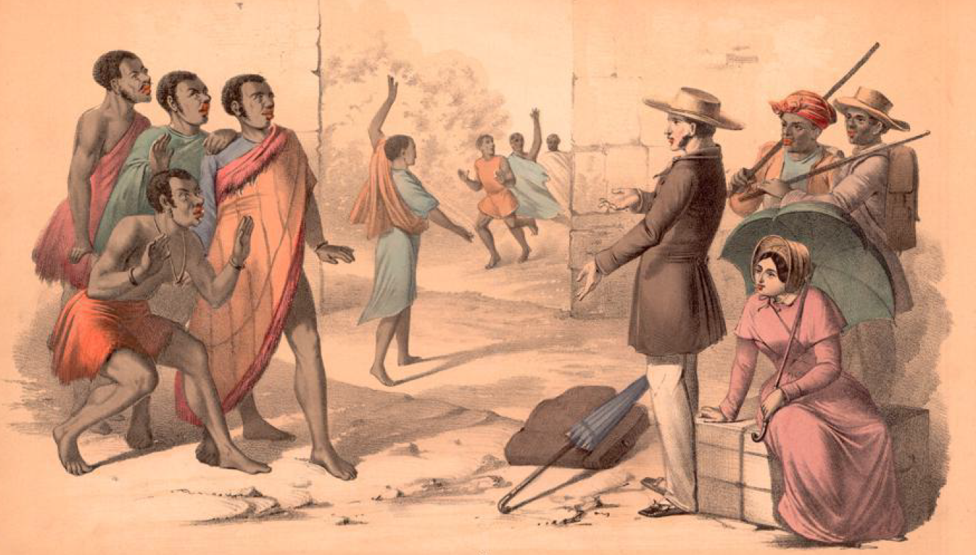 The first visit of a missionary to a Black African town in the interior of Africa. Source: Joseph Josenhans, Bilder aus der Missionswelt für die deutsche Jugend, 1855. 