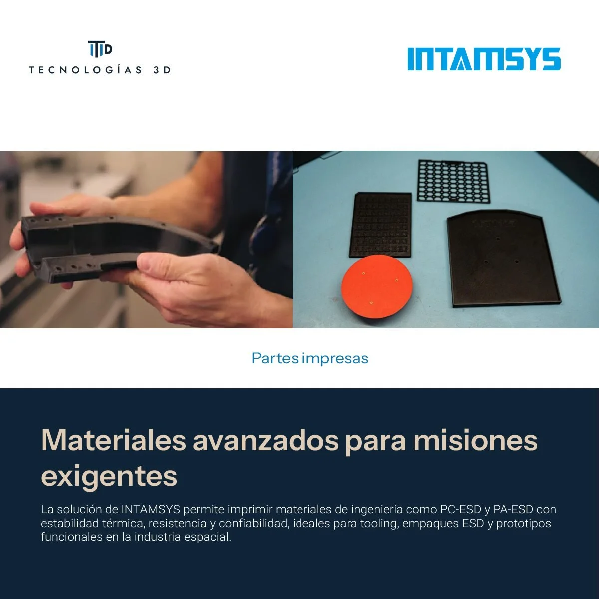 Impresi&oacute;n 3D industrial para la industria espacial

Thales Alenia Space optimiza su producci&oacute;n con la tecnolog&iacute;a de @intamsys_3d , logrando fabricar piezas ESD de alto rendimiento con mayor velocidad, precisi&oacute;n y reducci&o