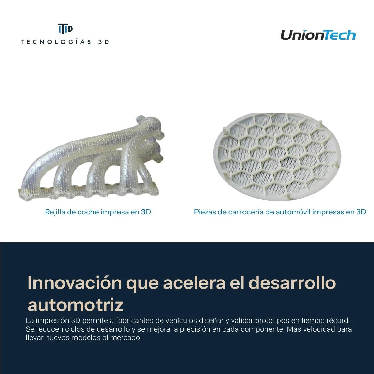 La impresion 3D de @uniontech_3d  est&aacute; transformando la industria automotriz

El ritmo de desarrollo de nuevos modelos de veh&iacute;culos el&eacute;ctricos se ha acelerado. Sin embargo, el dise&ntilde;o y la producci&oacute;n se ven limitados