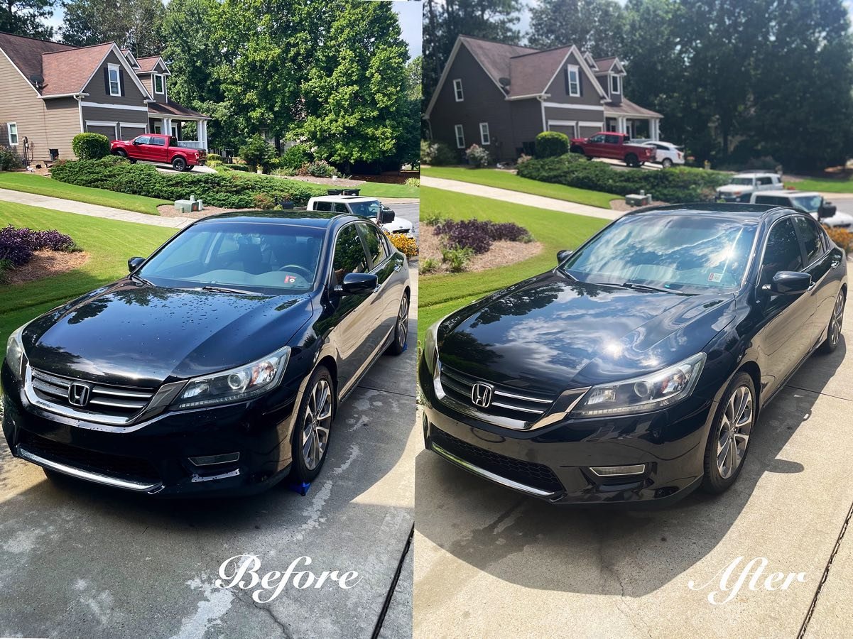 Carnauba wax on a black car just brings it back to life!! Gotta love it! #happycustomer #autodetailing #automotivedetailing #mobiledetailing #waxyourcar