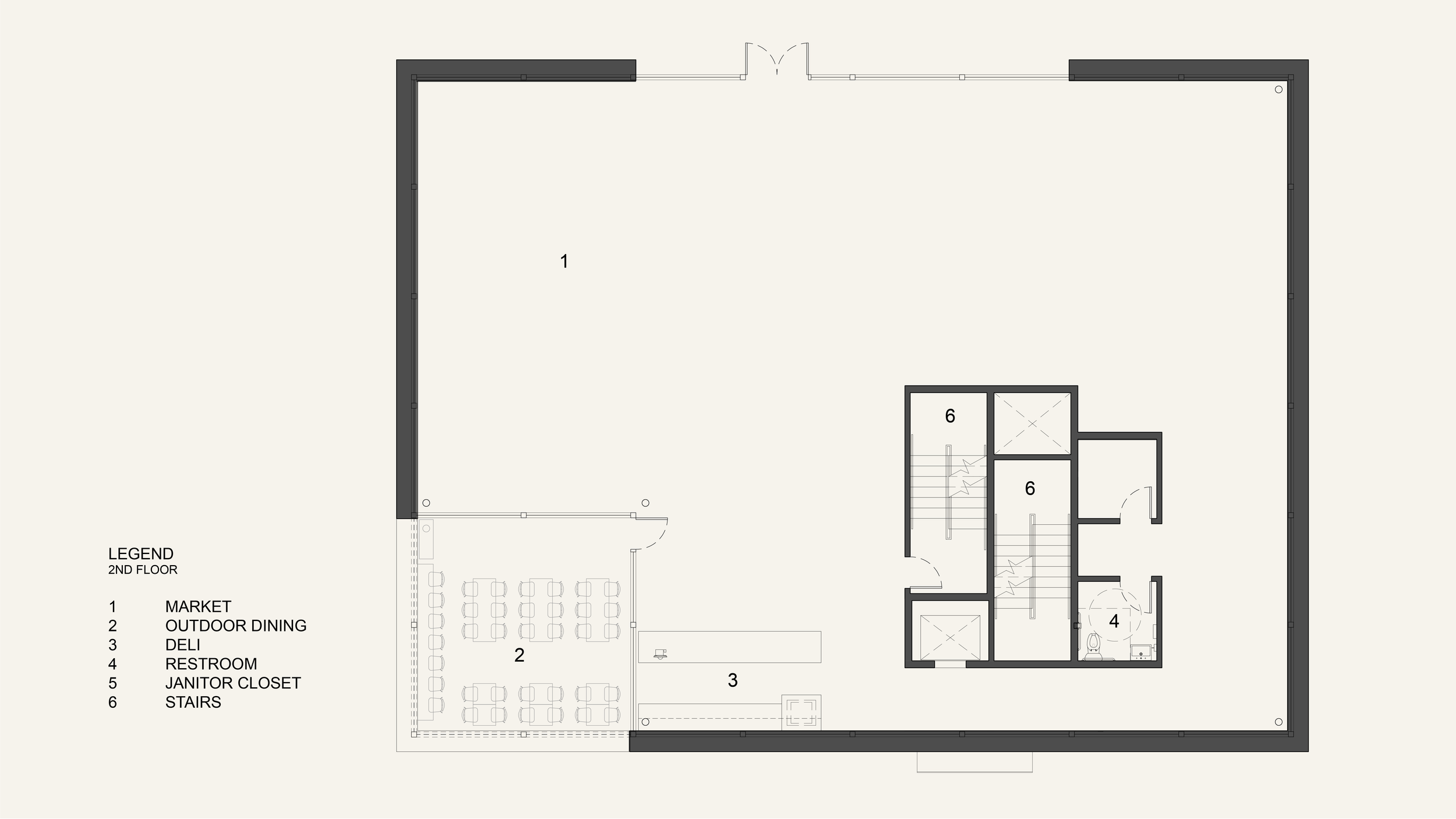 Floorplan for June Lake Brewery 2nd floor