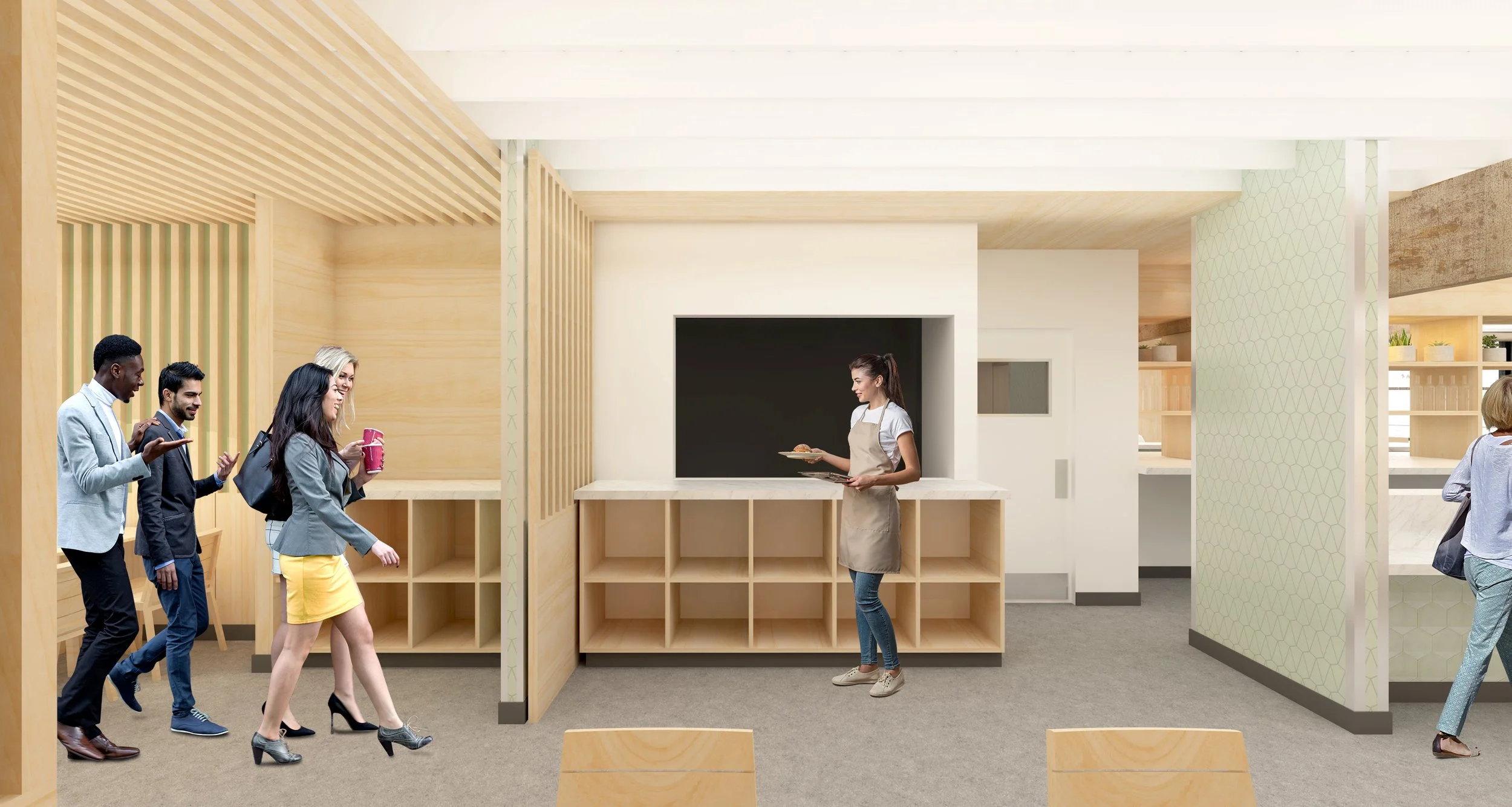 Architecture of Seabirds Kitchen restaurant at South Coast Plaza, rendering 