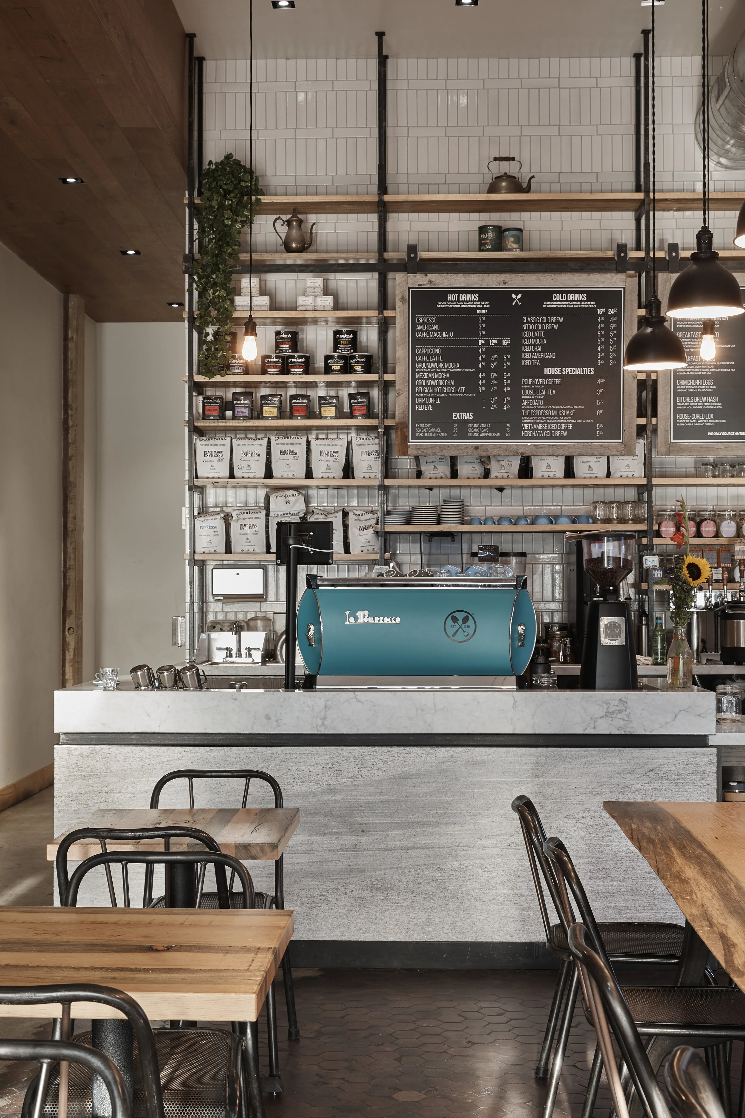 Architecture for Groundwork coffee on Larchmont Blvd., espresso bar and seating