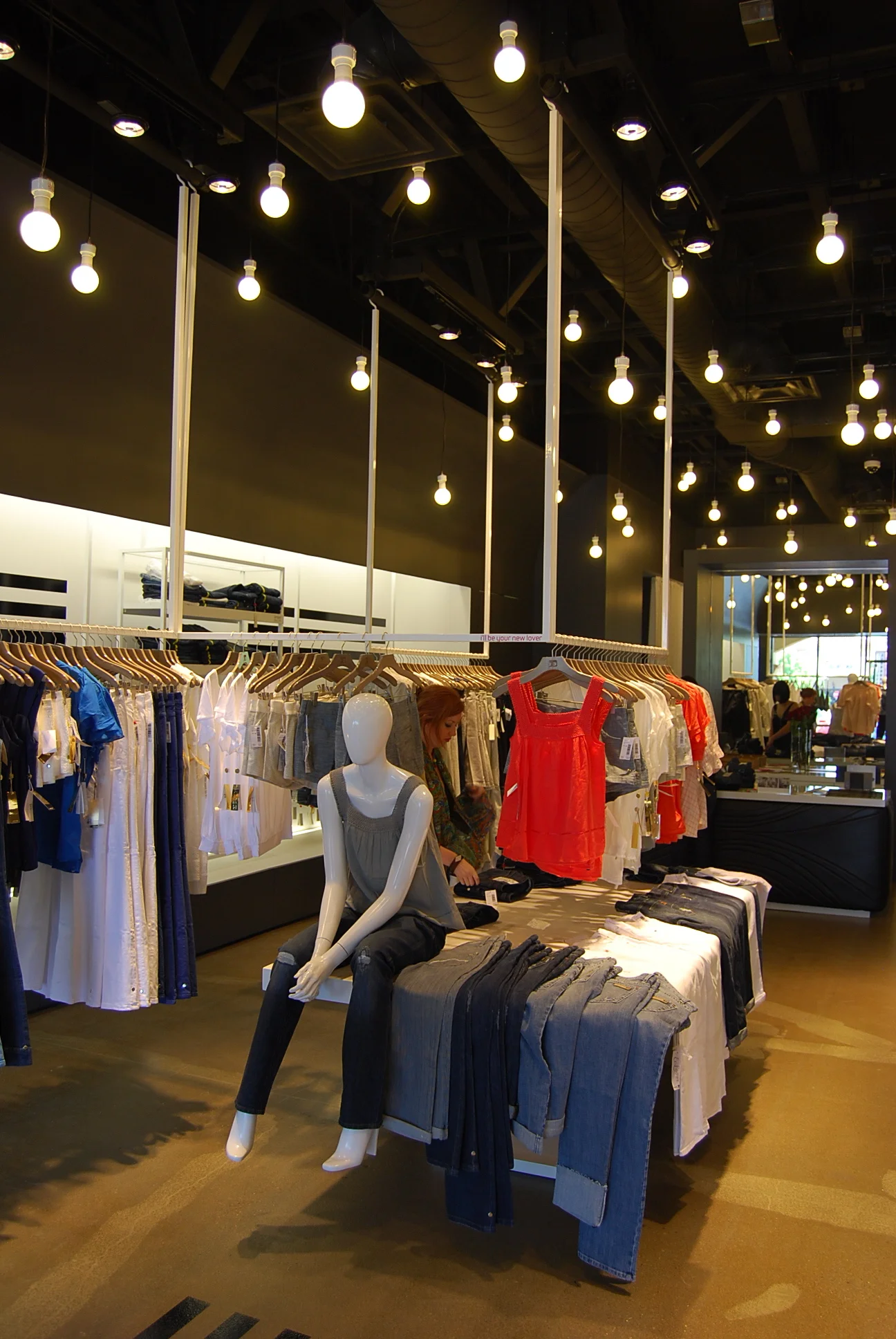 Architecture for Joe's Jeans retail outlet stores, clothing displays and racks