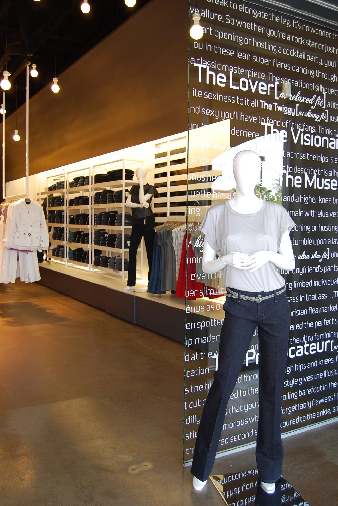 Architecture for Joe's Jeans retail outlet stores, entry display