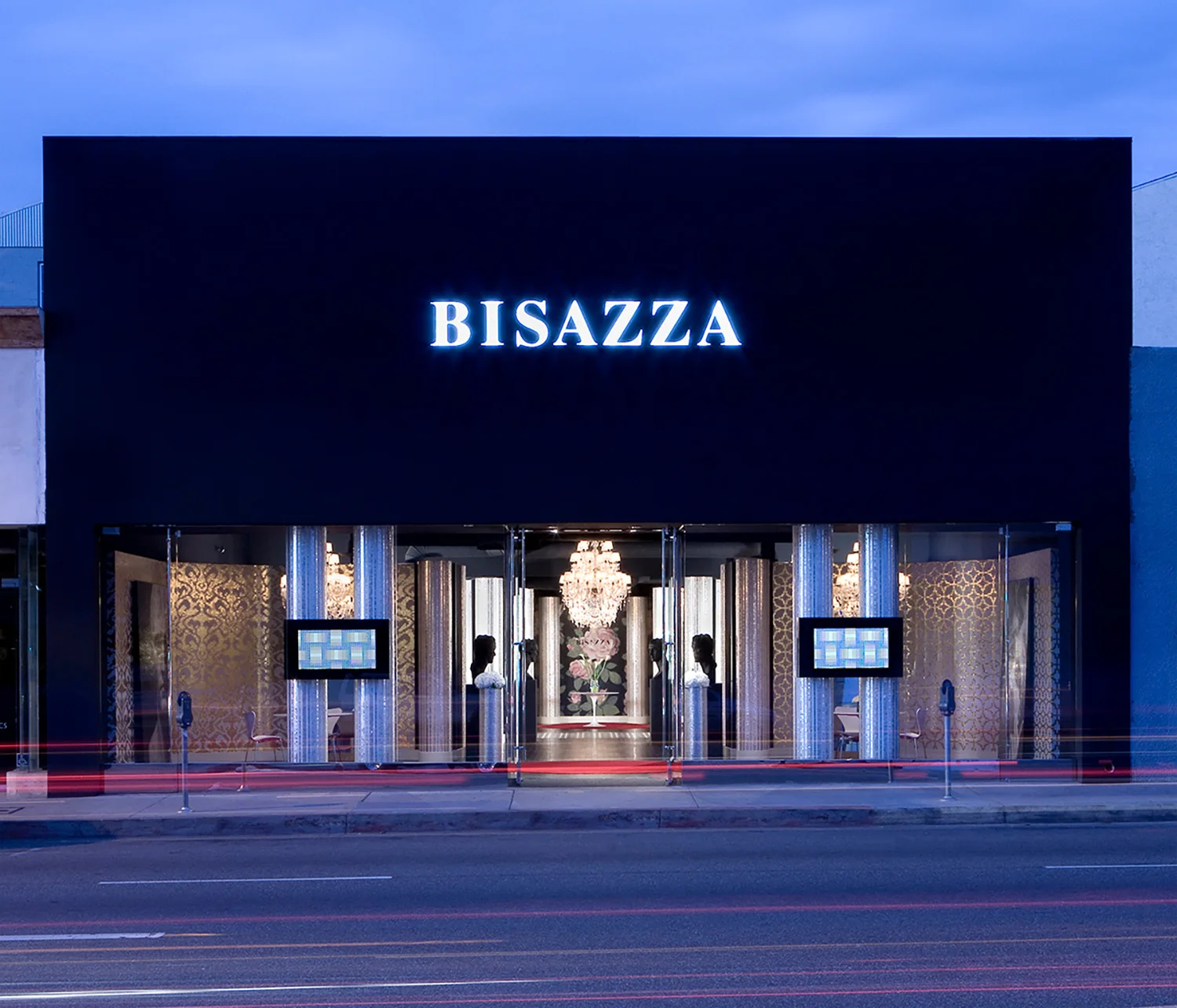 Architecture and design for Bisazza showroom in Los Angeles, facade