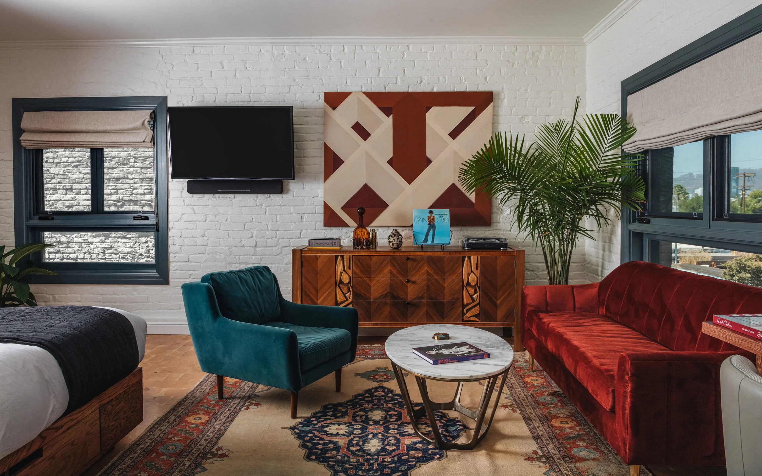 Architecture of Gold-Diggers Hotel, lounge area