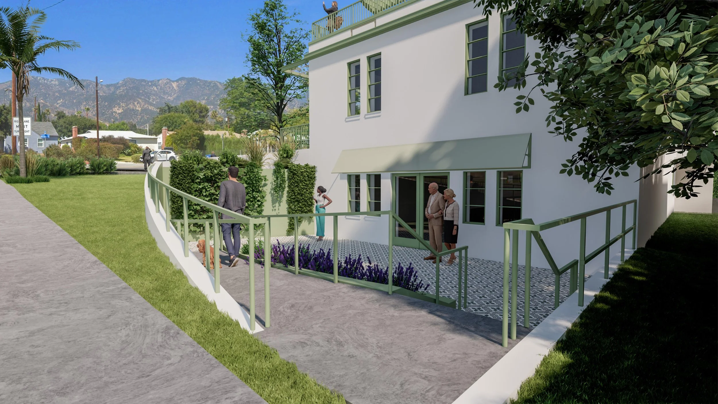 Architecture redevelopment project in Altadena, hardscaping
