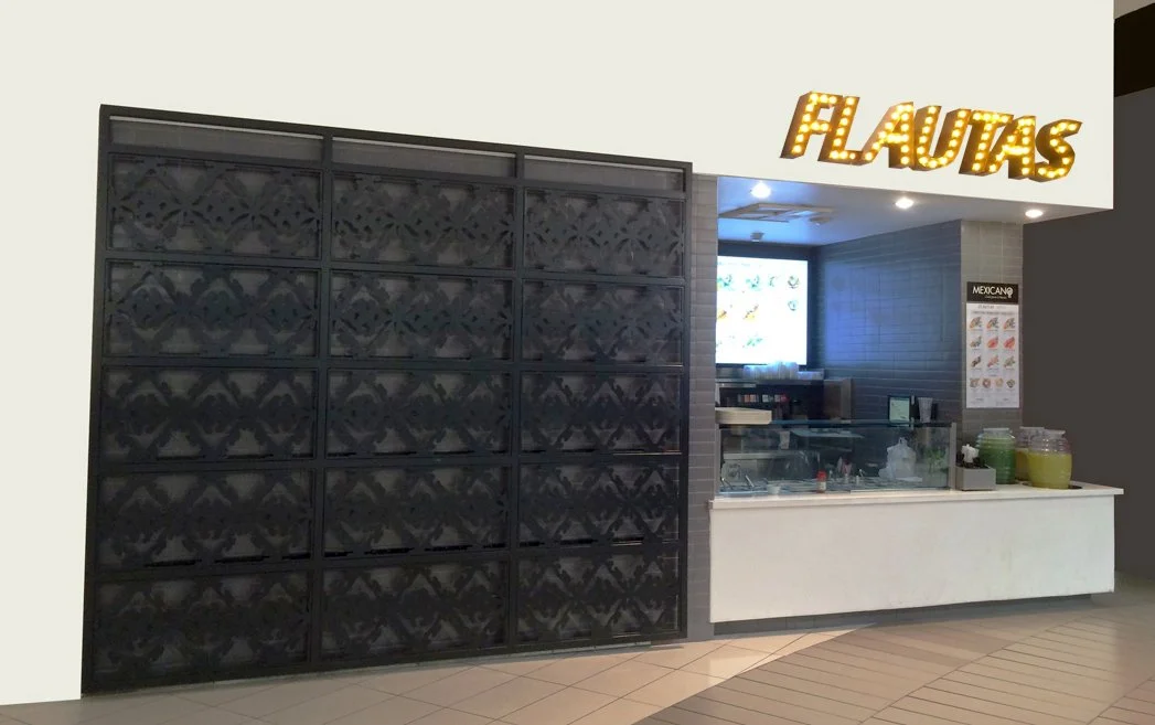 Architecture of Mexicano restaurant in Baldwin Hills, pick up window