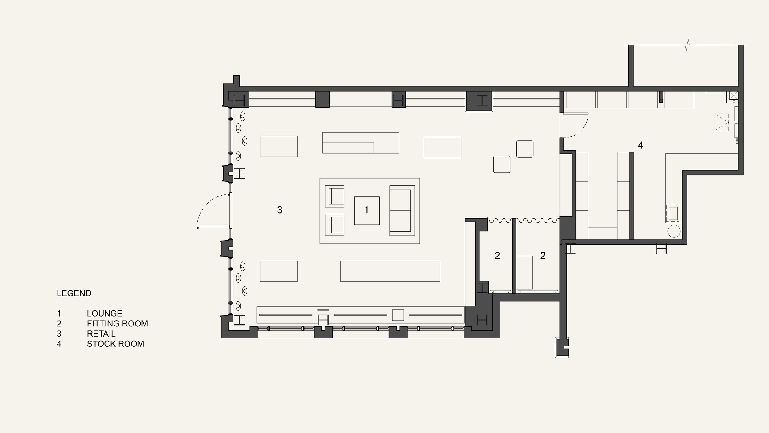 Architectural Plan for Towne by Elyse Walker Retail Store in Pacific Palisades