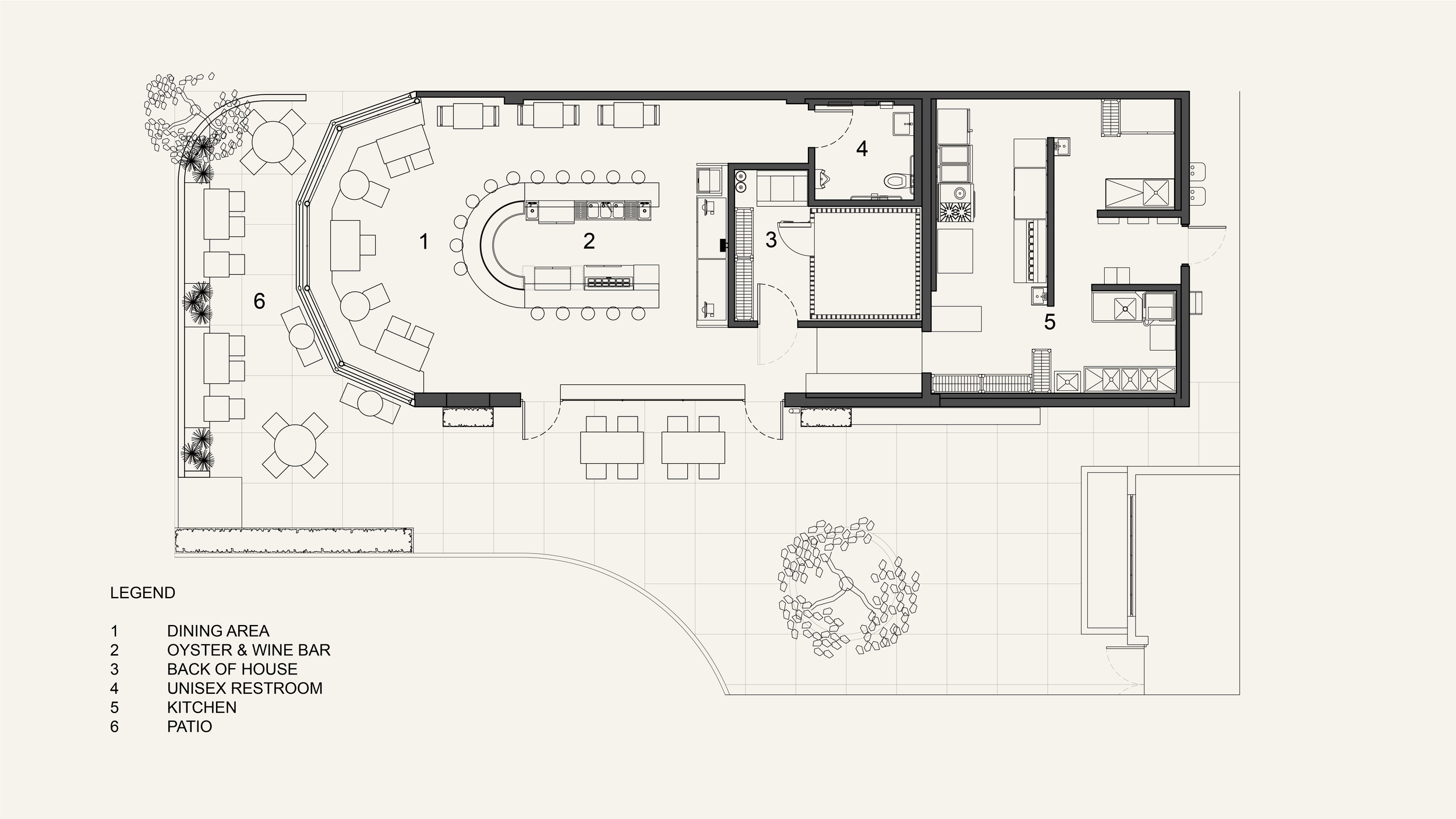Floor Plan for Queen Street Restaurant in Eagle Rock