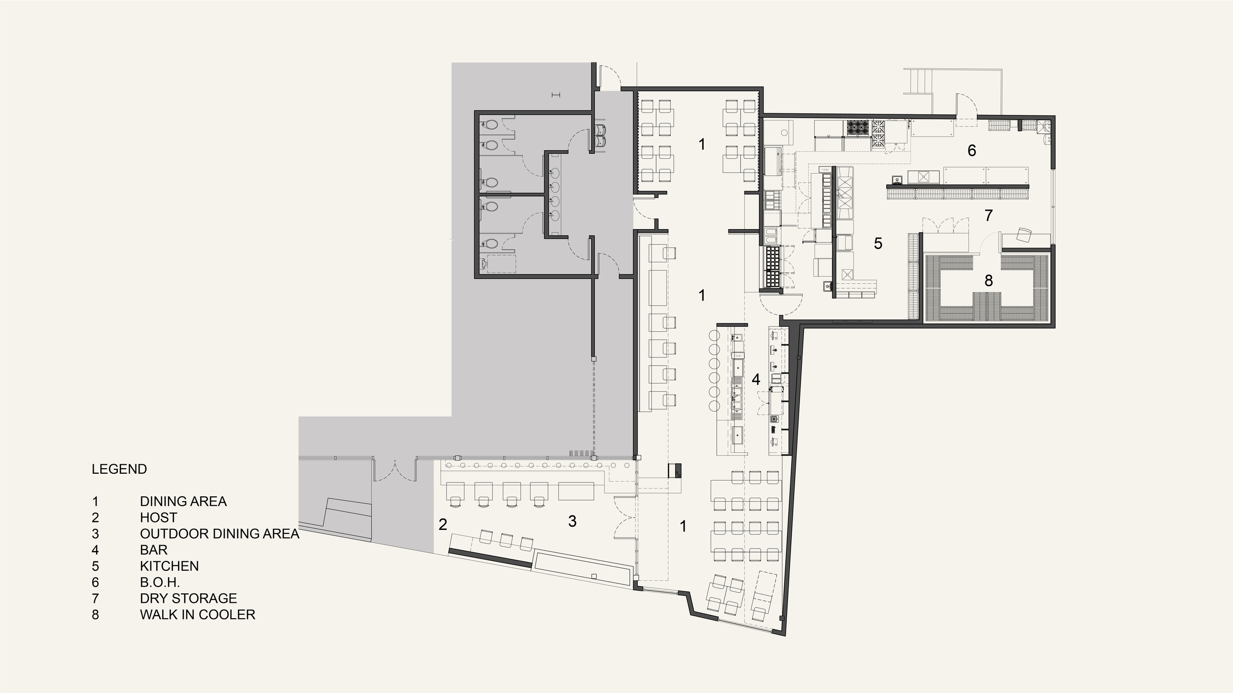 Architectural Plan for Seabirds Restaurant in Costa Mesa