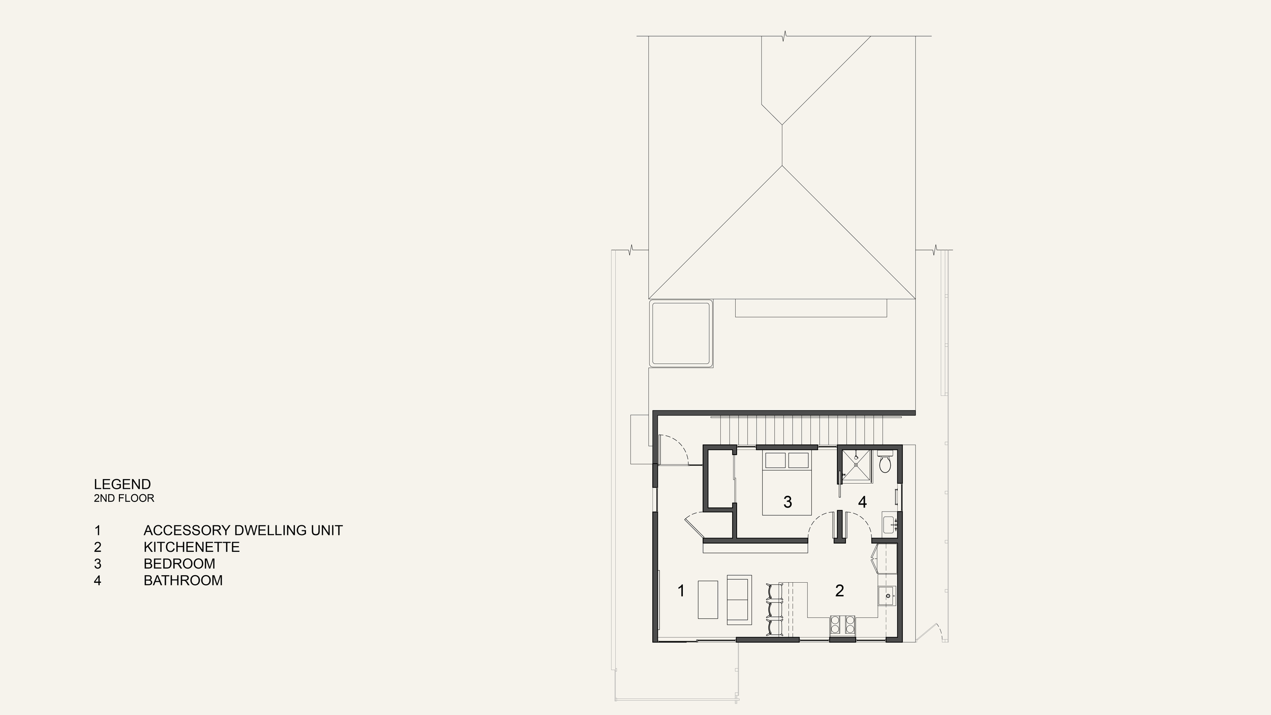 Floorplan for 2nd floor of ADU in Venice Beach