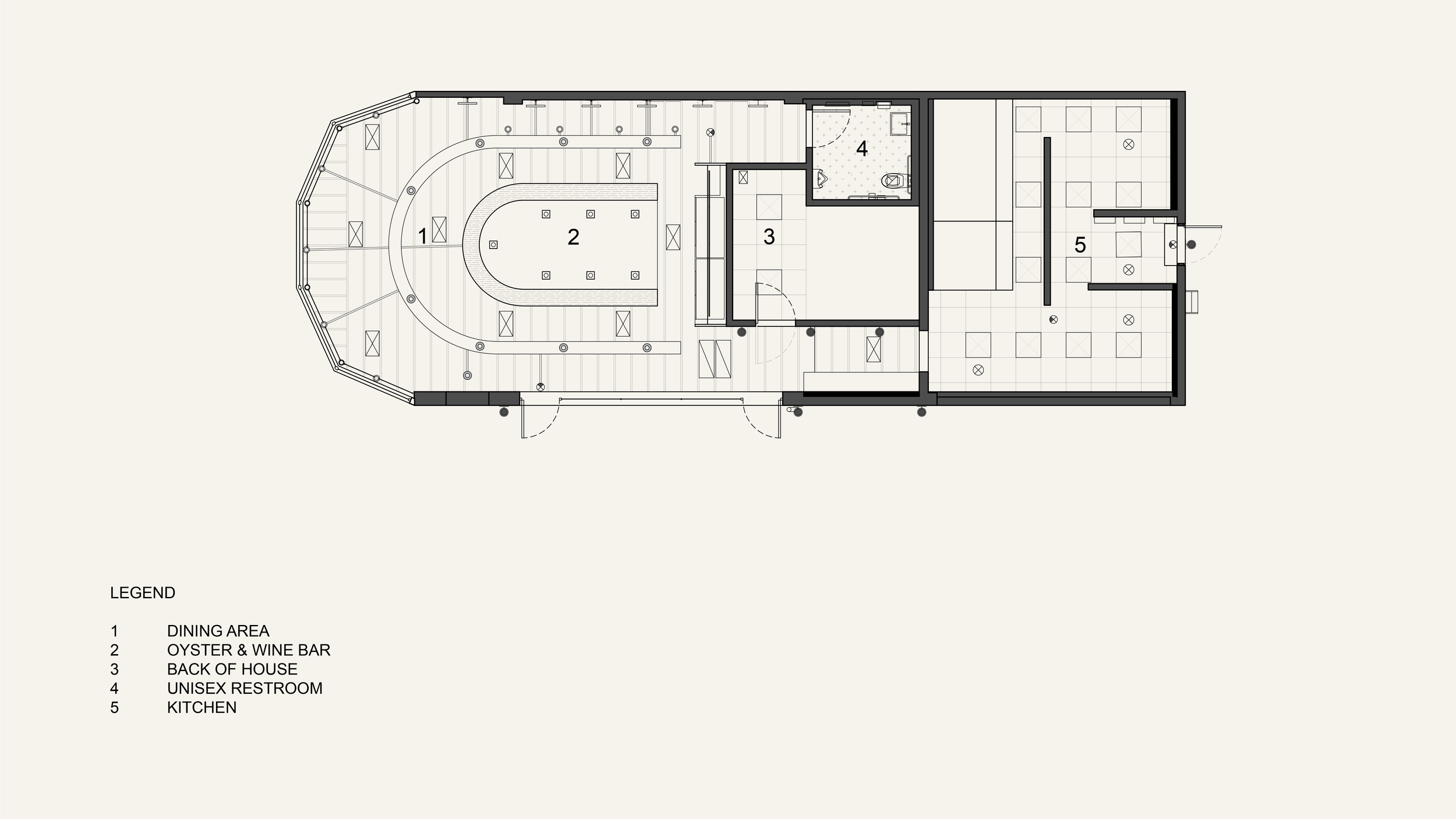 Floor Plan for Queen Street Restaurant in Eagle Rock