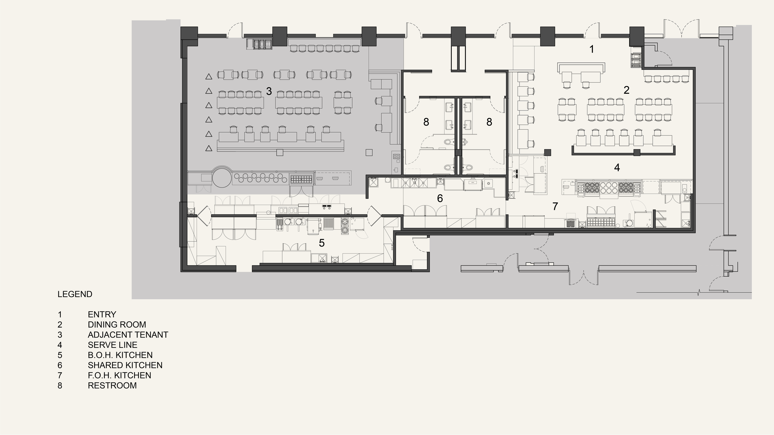 Architectural Plan for California Pasta Restaurant Prototype Los Angeles