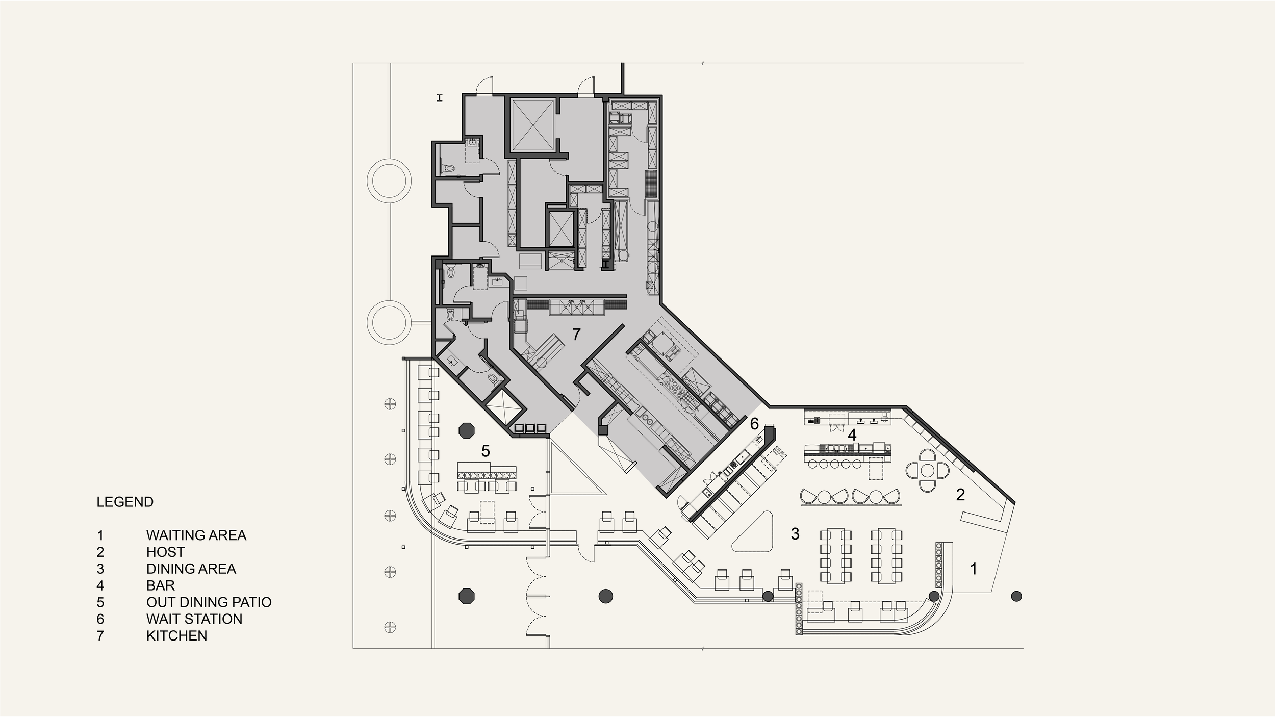 Architectural Plan for Seabirds Restaurant Los Feliz
