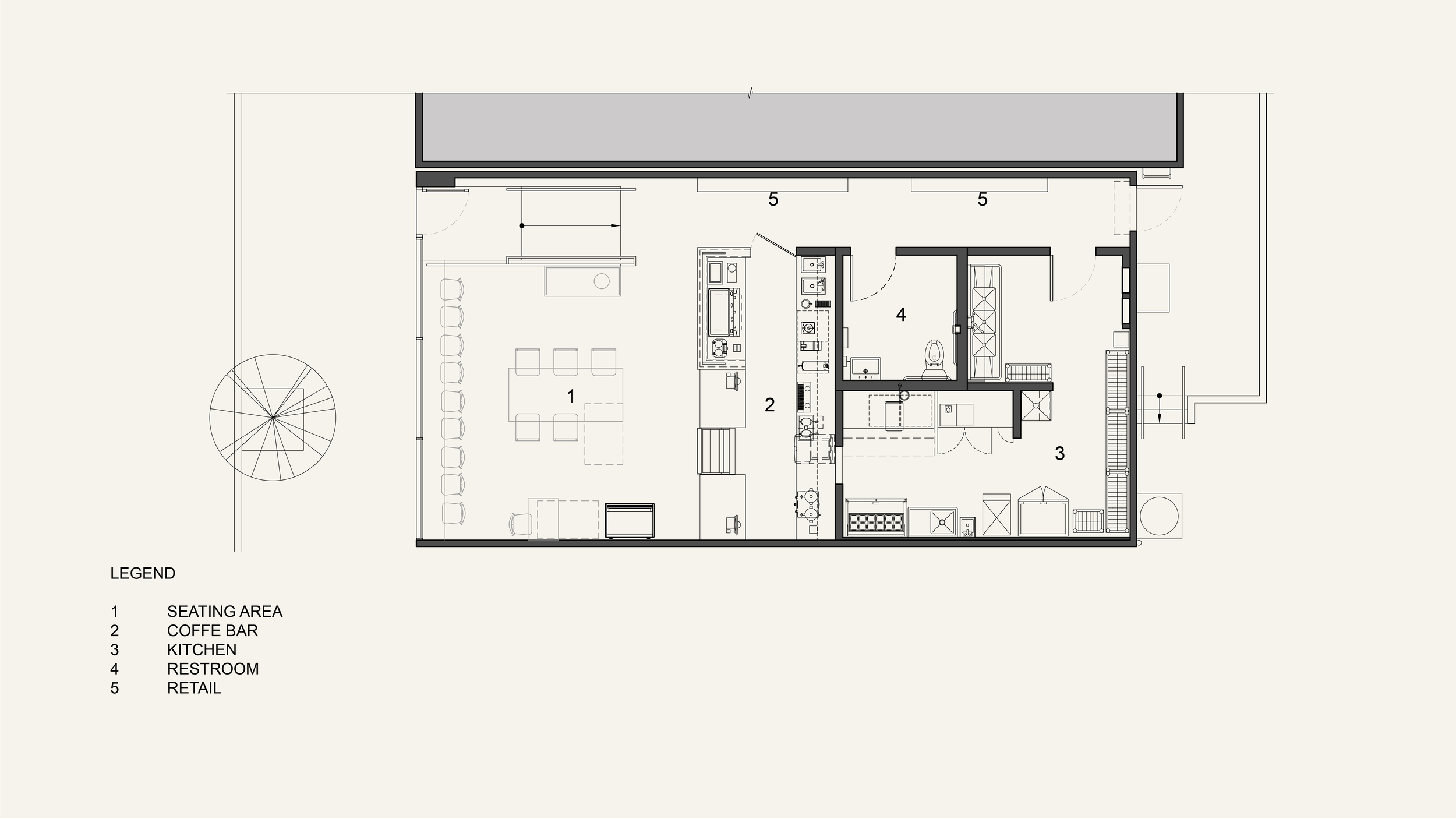 Architectural Plan for Groundwork Coffee Shop in Los Angeles