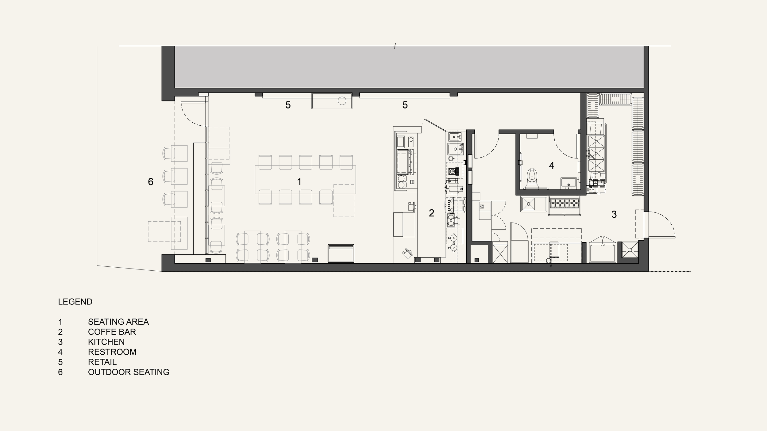 Architectural Plan for Groundwork Coffee Shop in Los Angeles