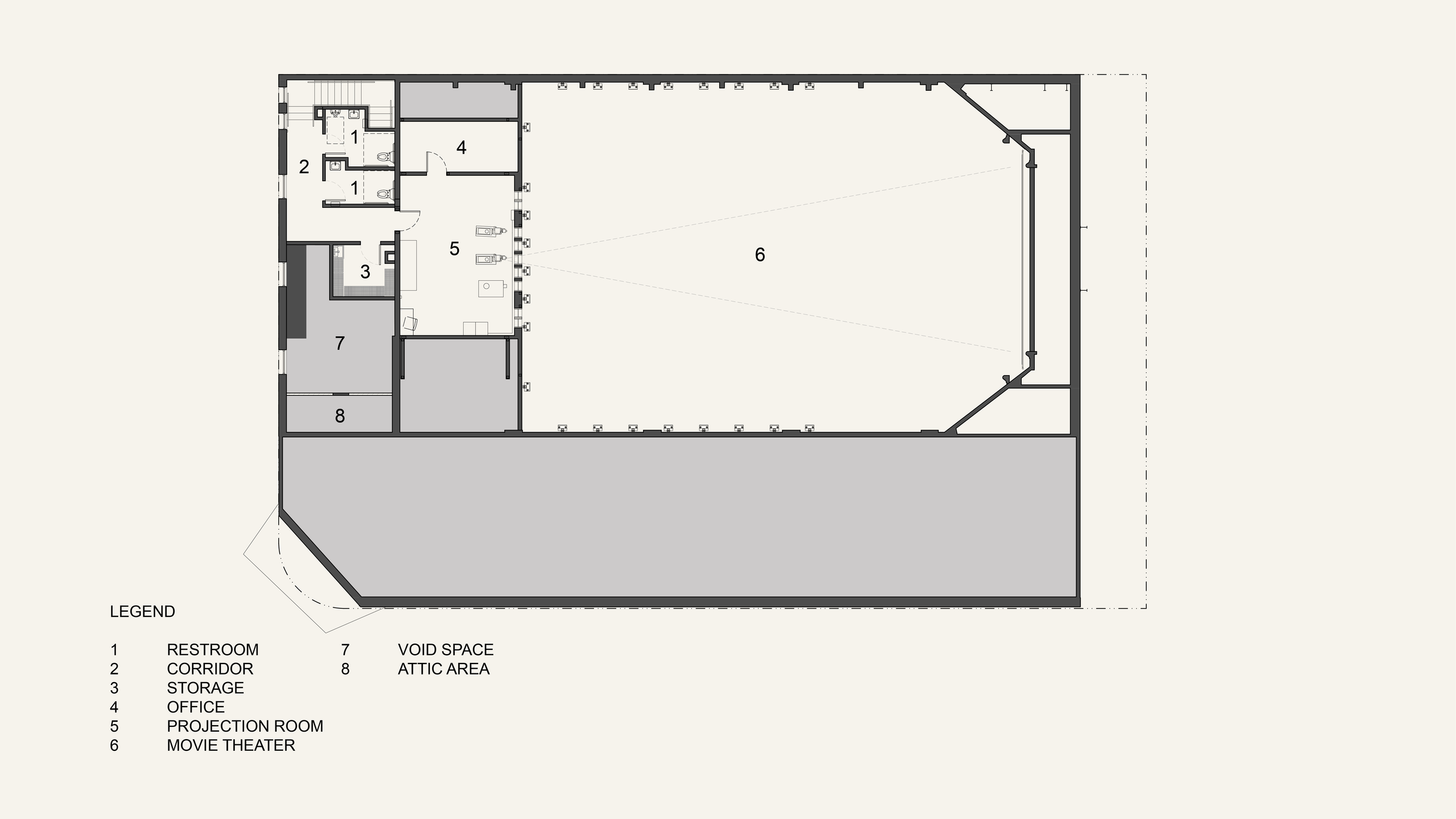 Architectural Plan for Vidiots Movie Theater Highland Park II
