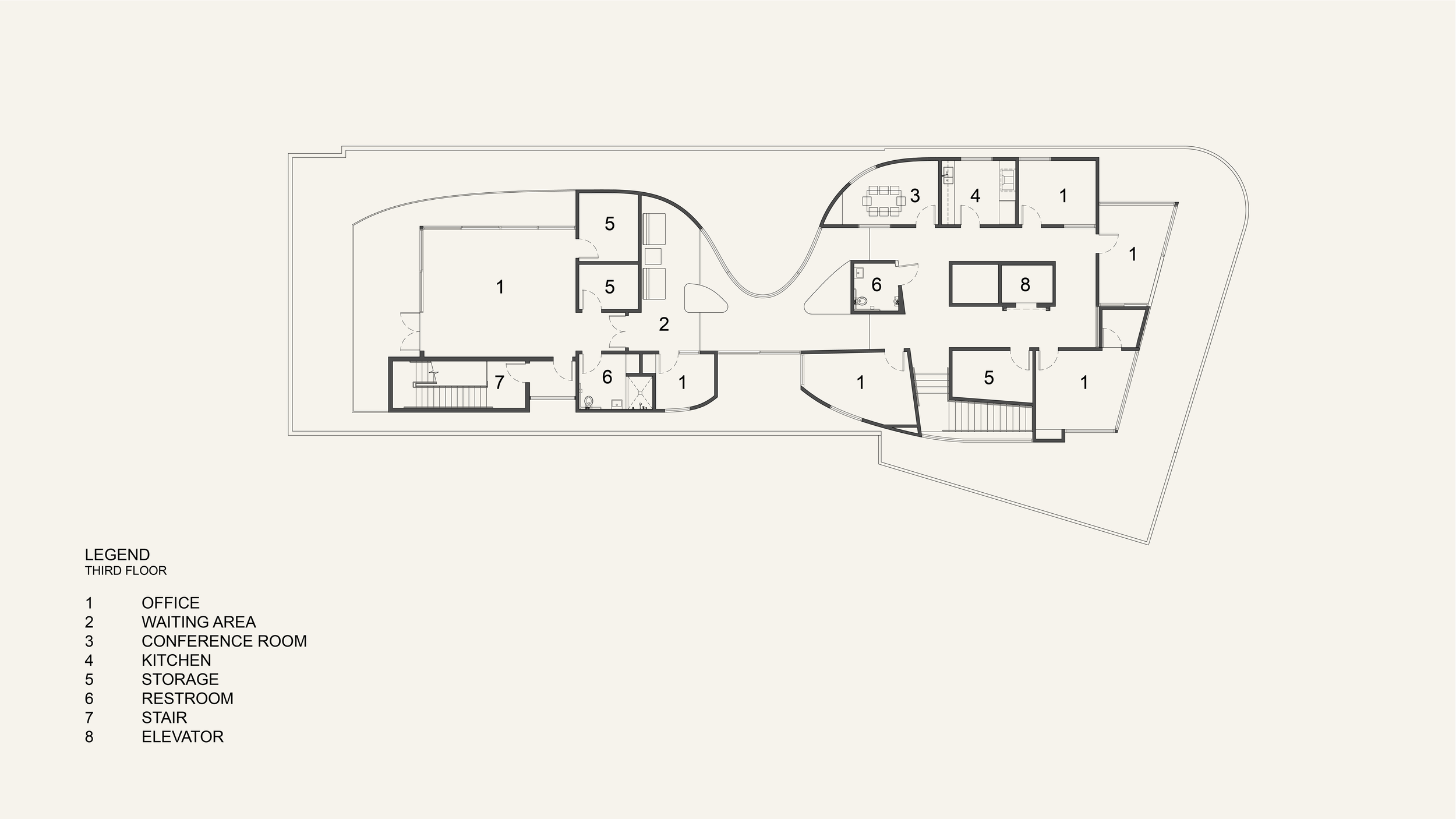 Architectural plan for 3rd floor of Beverly Hills Office addition