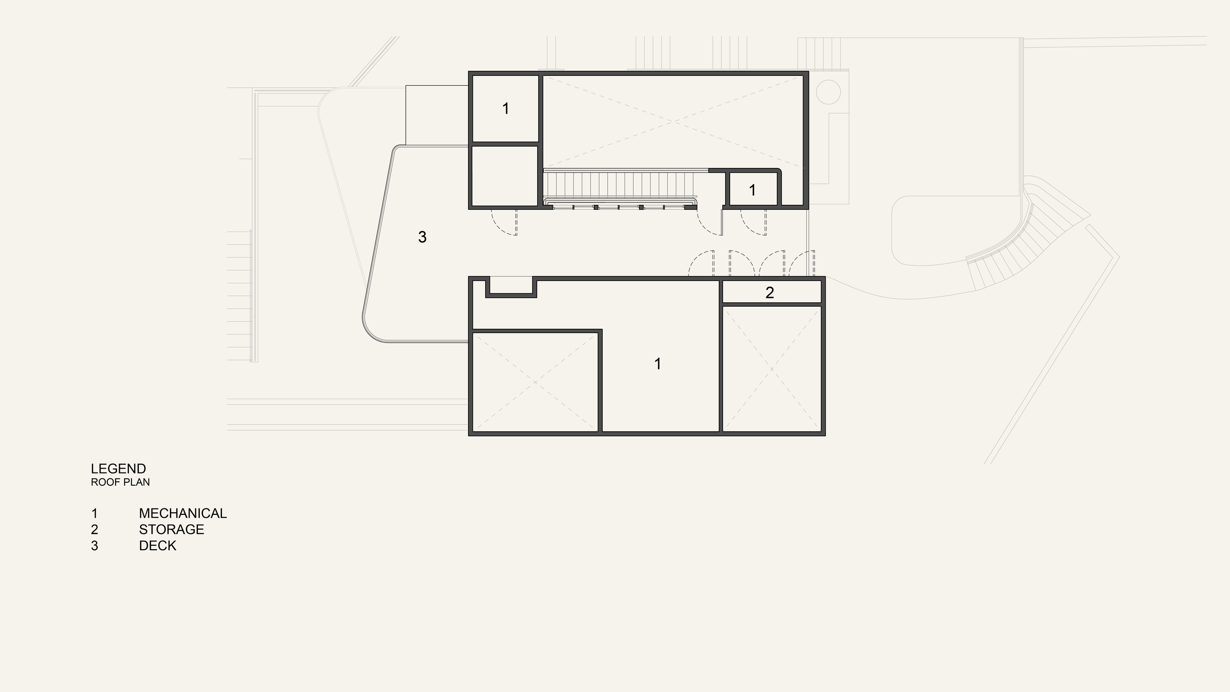 Floorplan for roof of Echo Park Residence