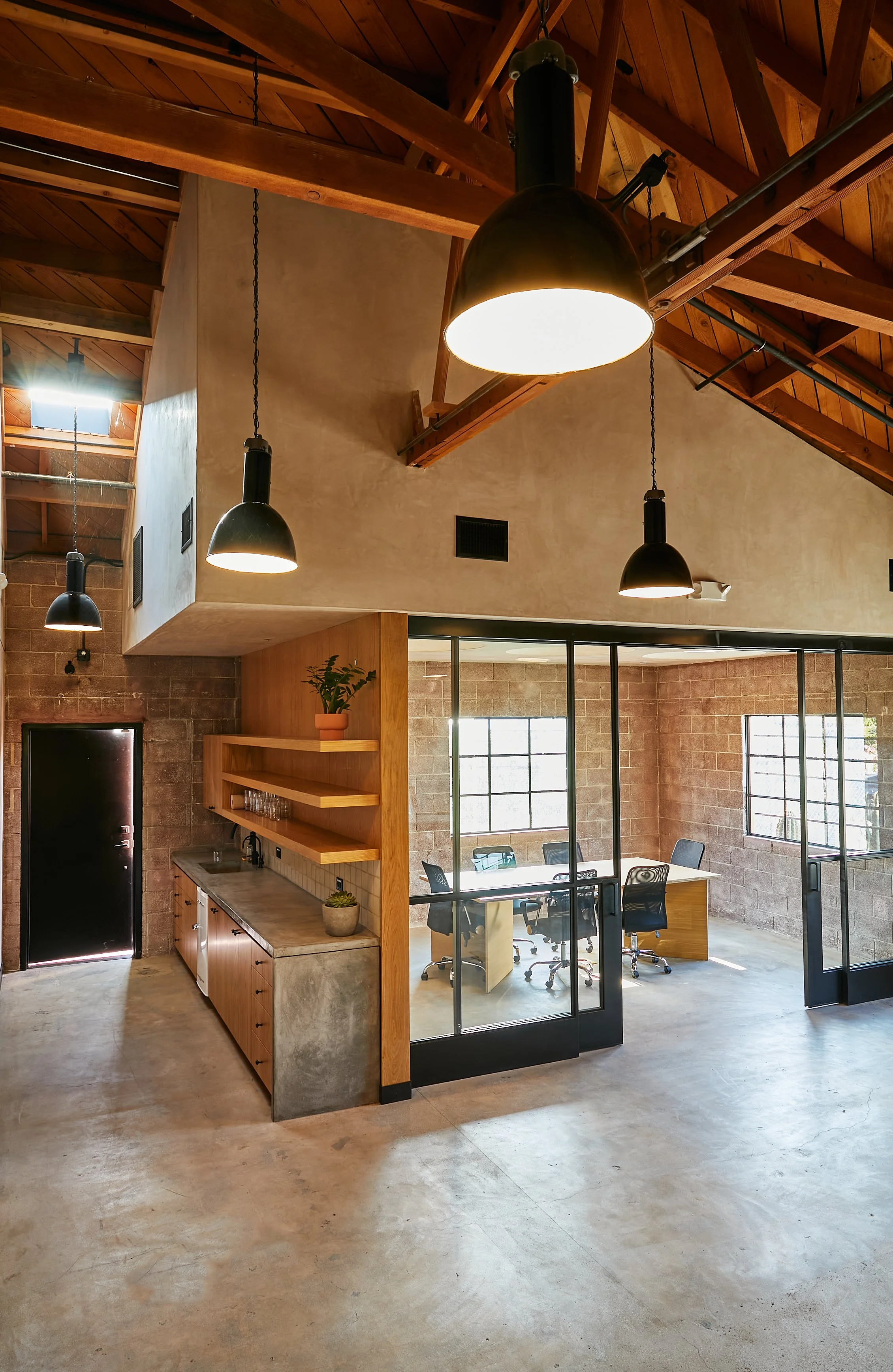 Architecture for Lazy Eye office, CMU renovation in Frogtown, conference room and kitchen