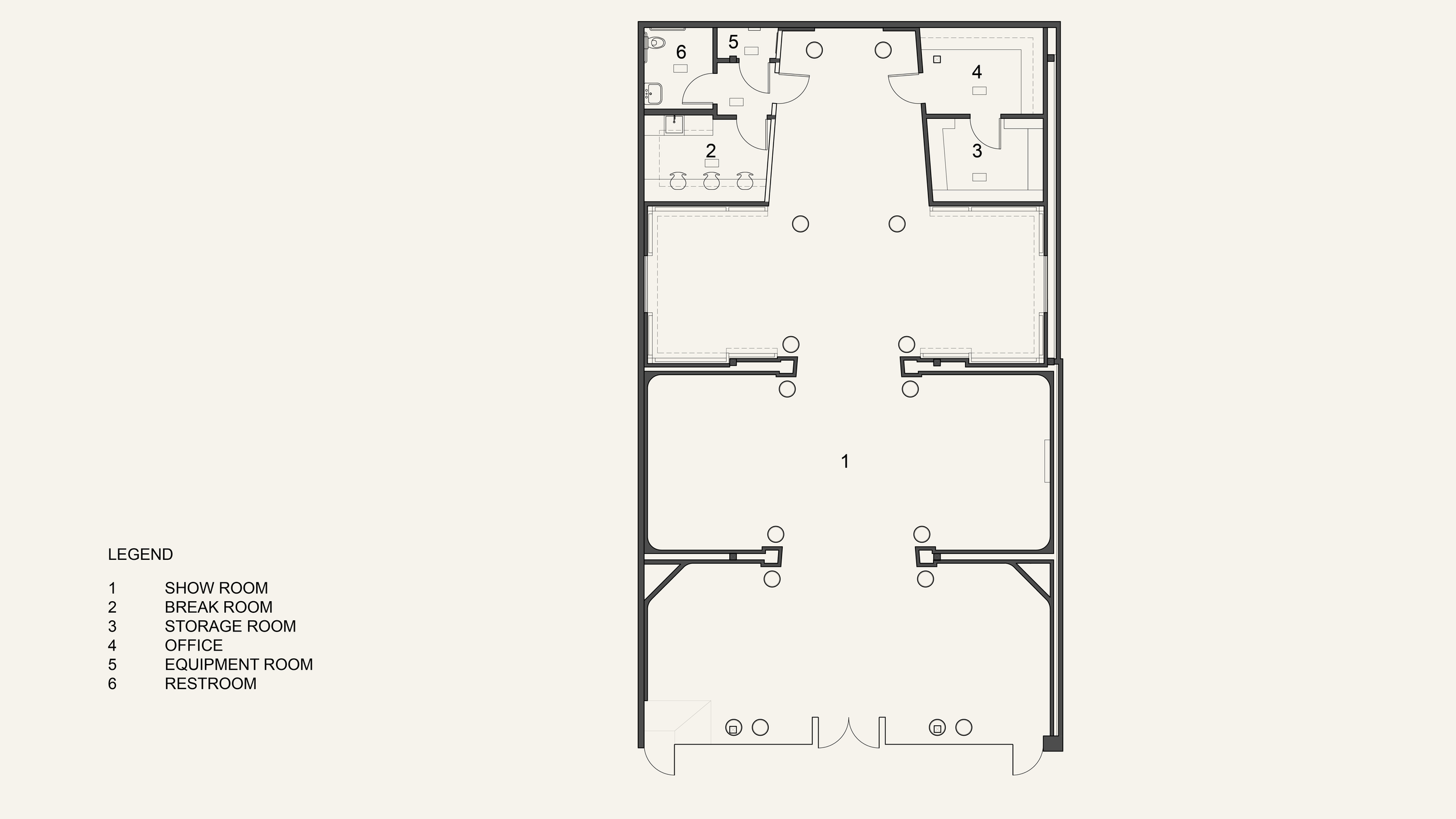 Architectural Plan for the Bisazza Showroom in Los Angeles