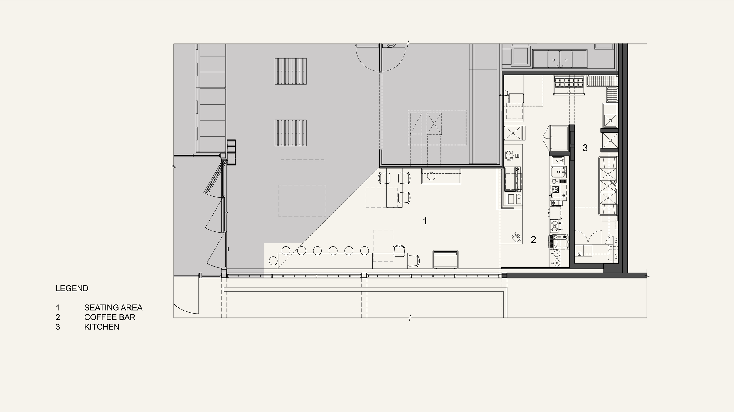 Architectural Plan for Groundwork Coffee Shop in Los Angeles