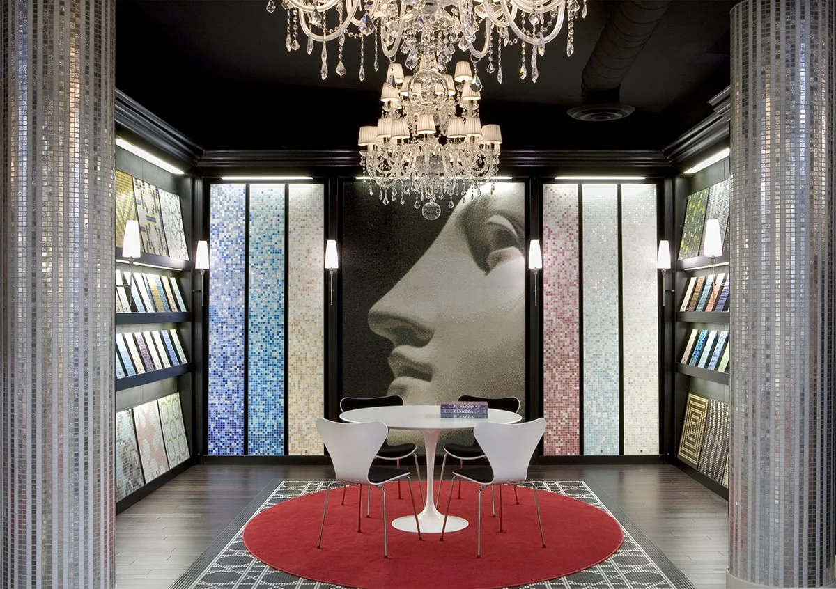 Architecture and design for Bisazza showroom in Los Angeles, retail displays