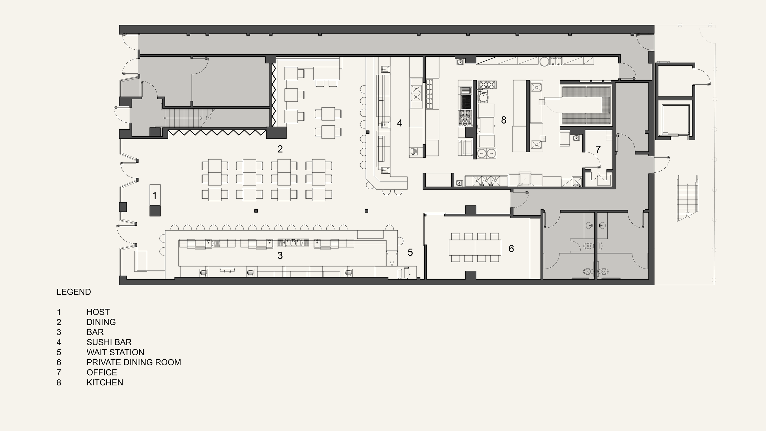 Sake Dojo Restaurant Architectural Plan