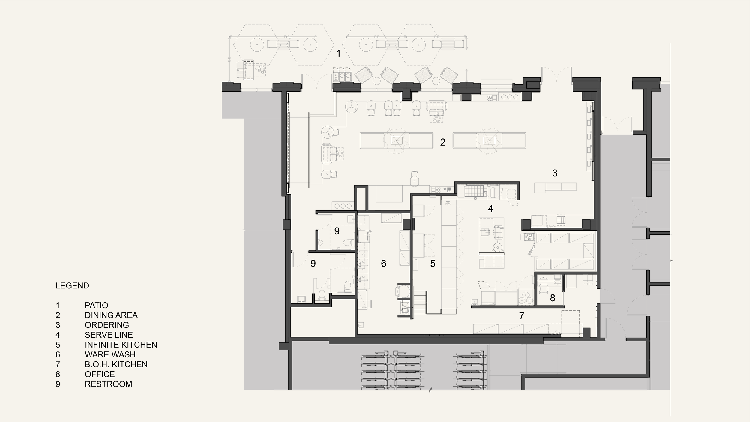 Architectural Plan for Sweetgreen Restaurant at USC in Los Angeles