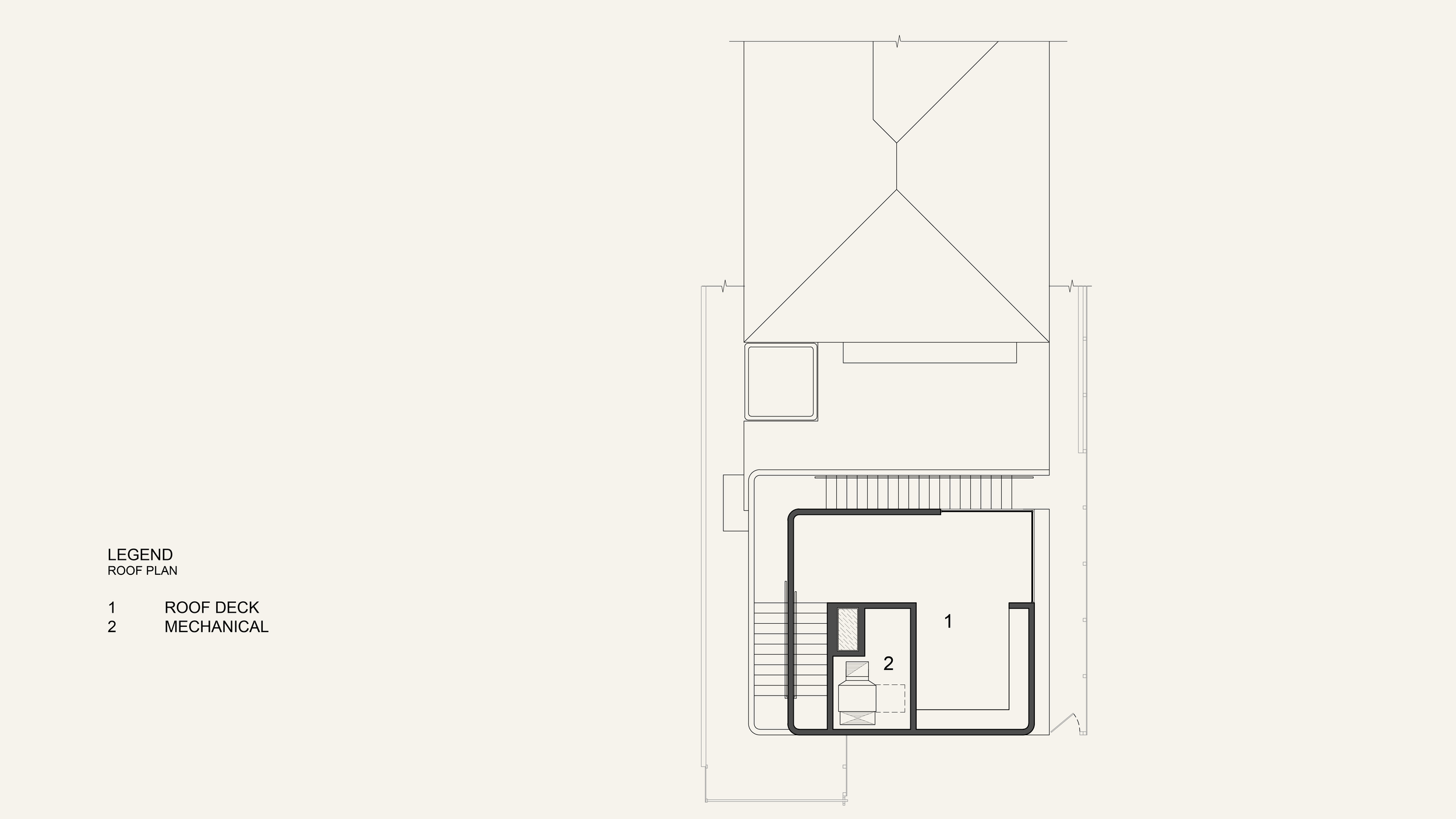 Floorplan for rooftop of ADU in Venice Beach