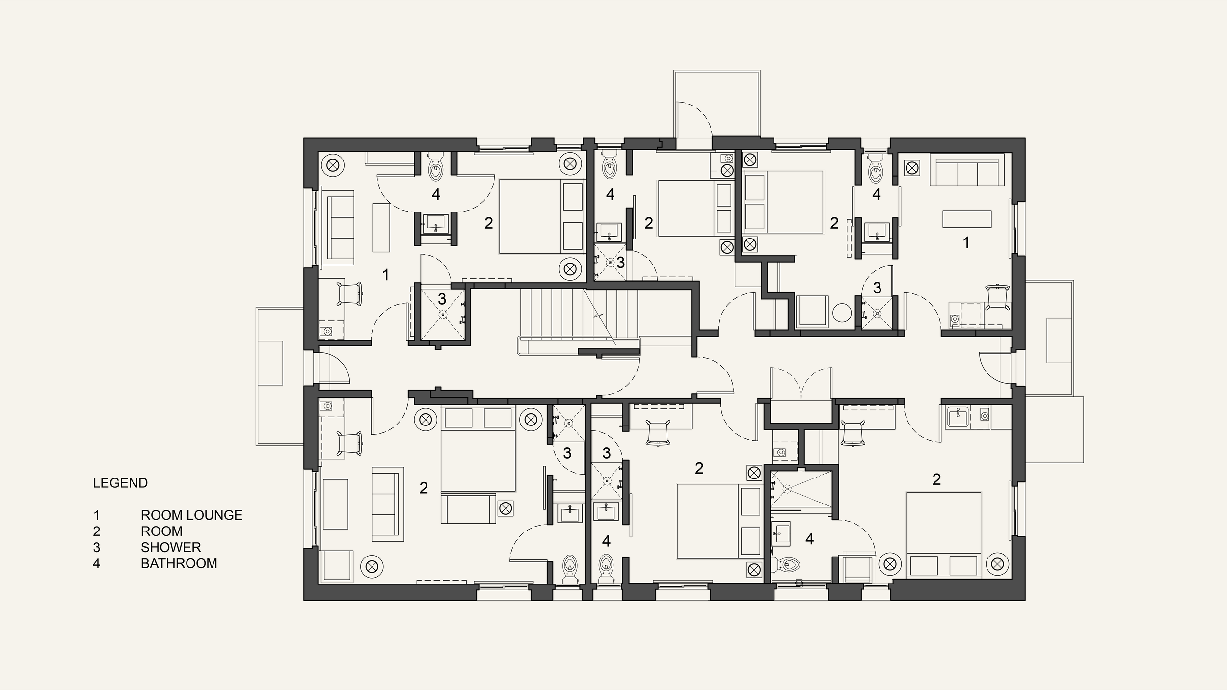 Architectural Plan for Gold Diggers Hotel Hollywood