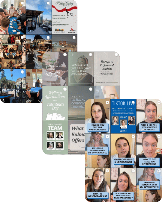 3 examples of Instagram client work by Golden Poppy Digital.