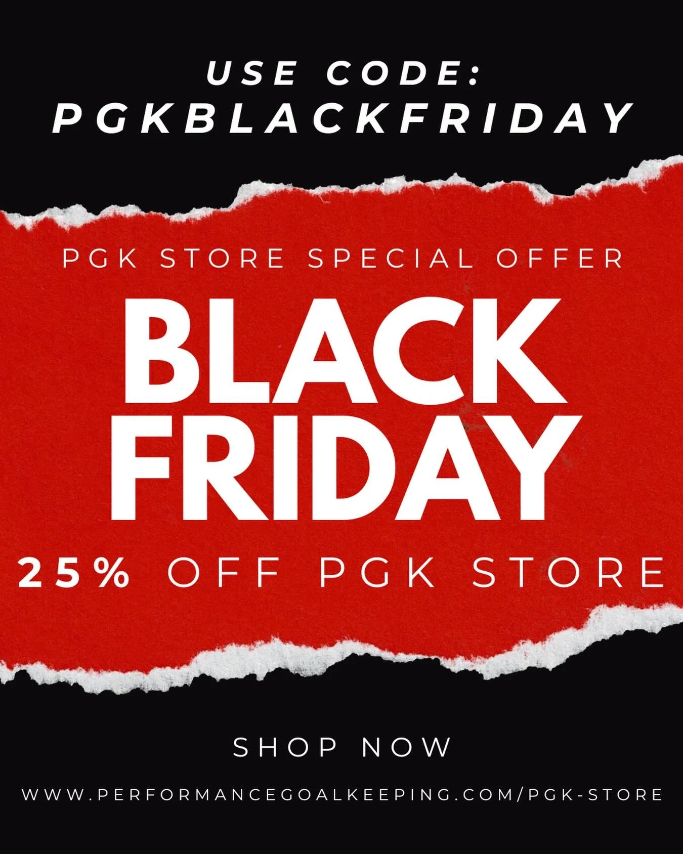 PGK Black Friday - 25% OFF in the PGK Store.

📆 From Friday 21st Nov to 30th Nov
💻 https://www.performancegoalkeeping.com/pgk-store

Use code: &ldquo;PGKBLACKFRIDAY&rdquo; for 25% OFF

#blackfridaysale