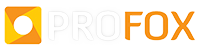Logotipo da PROFOX com ícone de uma raposa estilizada na cor amarela ao lado do texto.