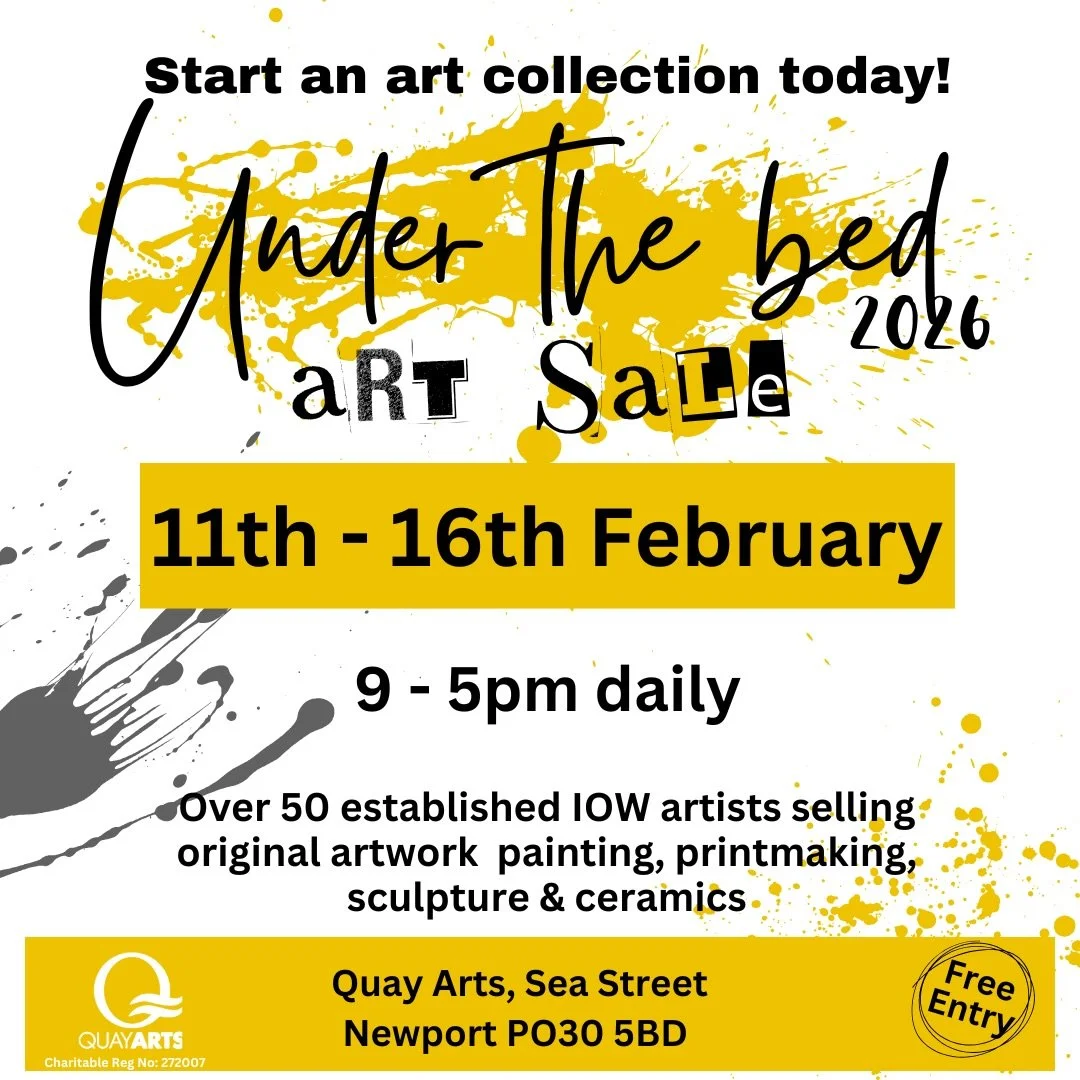 Not long to go&hellip; Over 50 established IOW based artists (including many of @therydeartcollectivetrac ) selling affordable original work - Under the Bed Sale IOW returns for another year at the main West Gallery at Quay Arts, Sea Street, Newport 