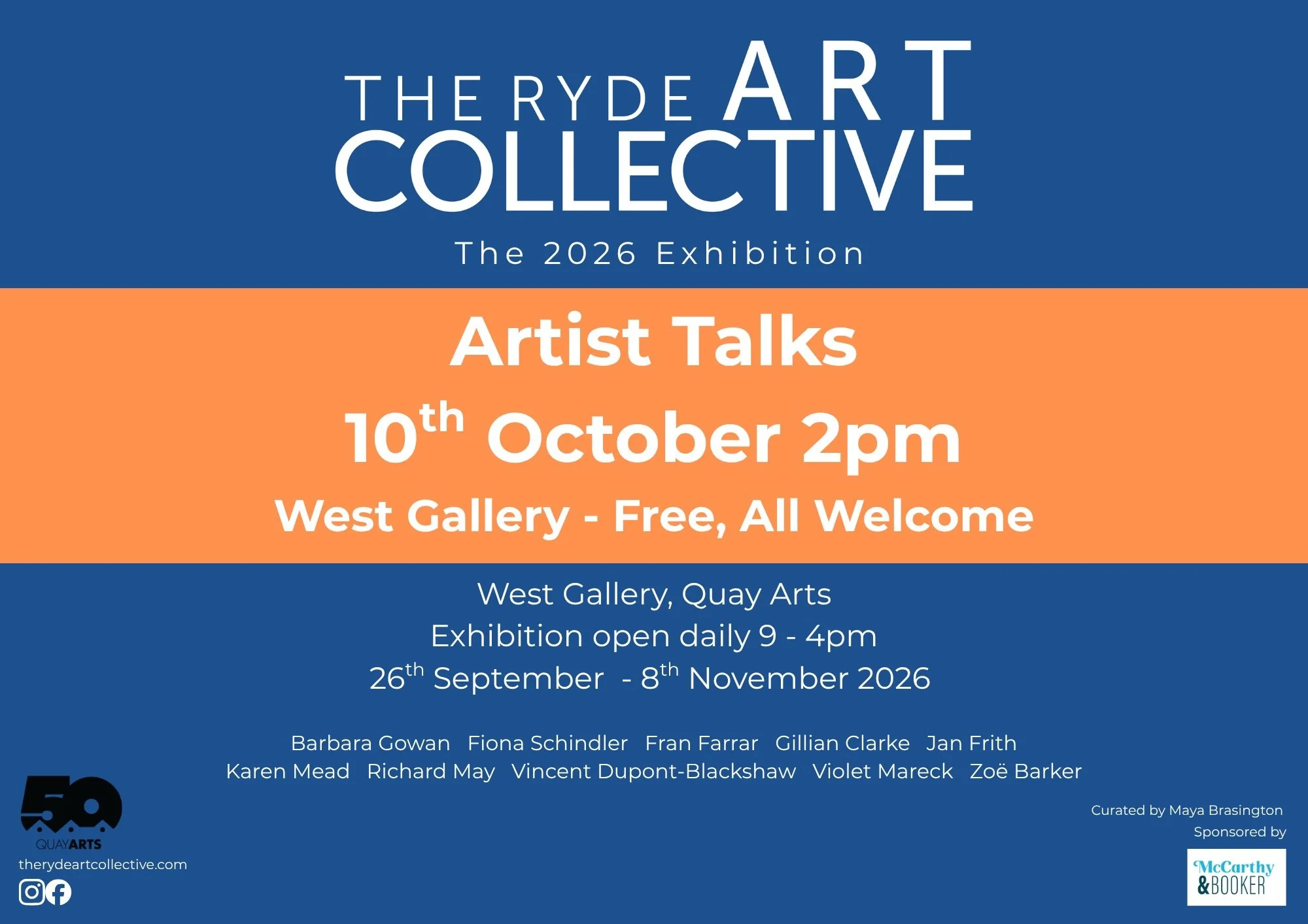 If you&rsquo;d like to hear more about the work on show in our current exhibition come along next Saturday 10th October at 2pm in the West Gallery @quayarts where a number of the artist will be giving brief talks and answering questions about their p