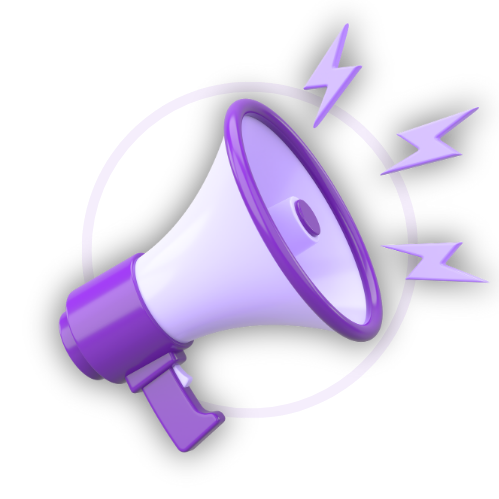 Illustrated Purple Megaphone