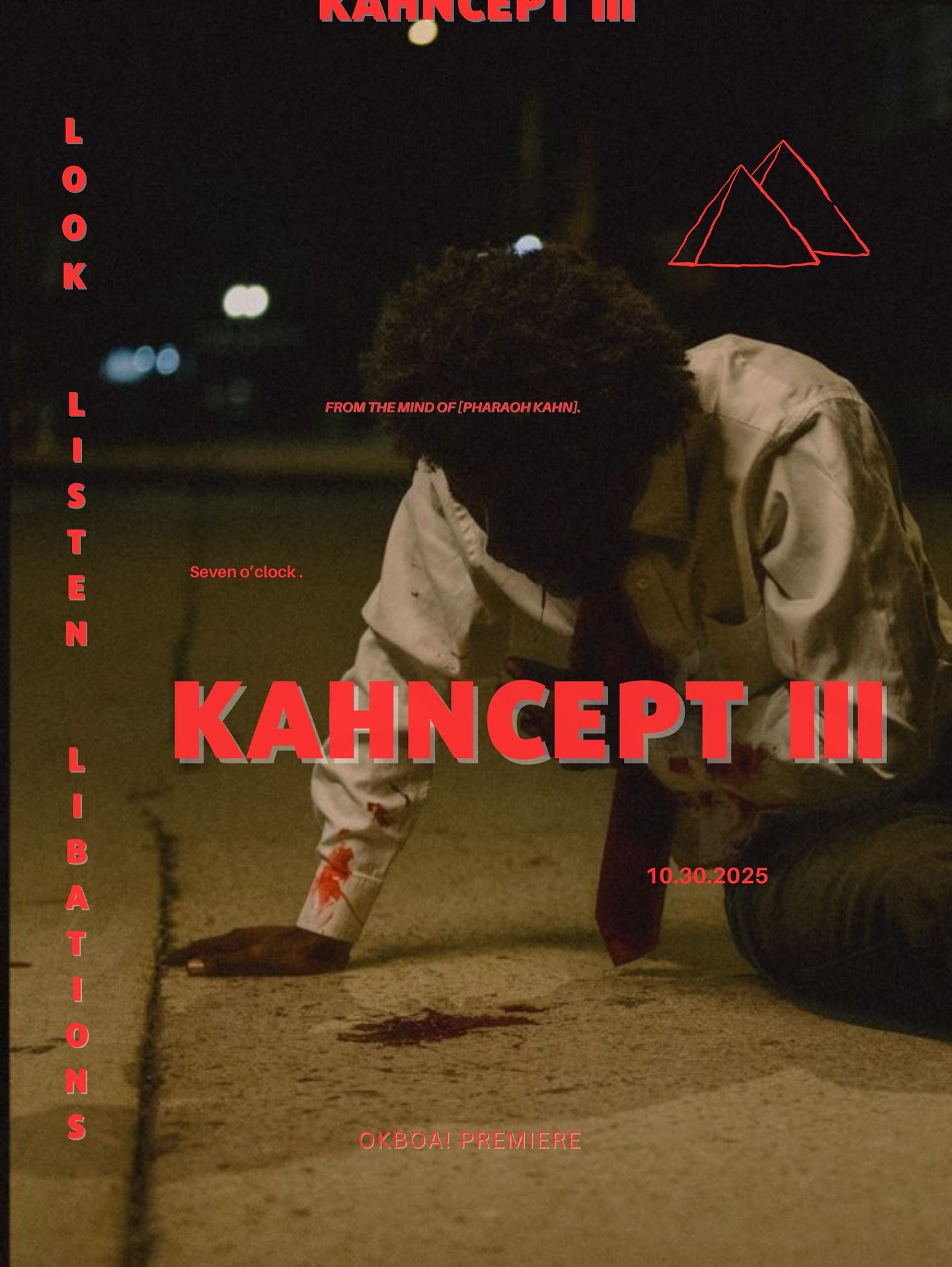 It&rsquo;s official ! &ldquo;KAHNCEPT III&rdquo; is happening October 30!

Look. Listen. Libations &hellip;.one last time ! 

Come out and enjoy some dessert, drinks and live music as we celebrate and watch the Premiere of my short film &ldquo;OKBOA!
